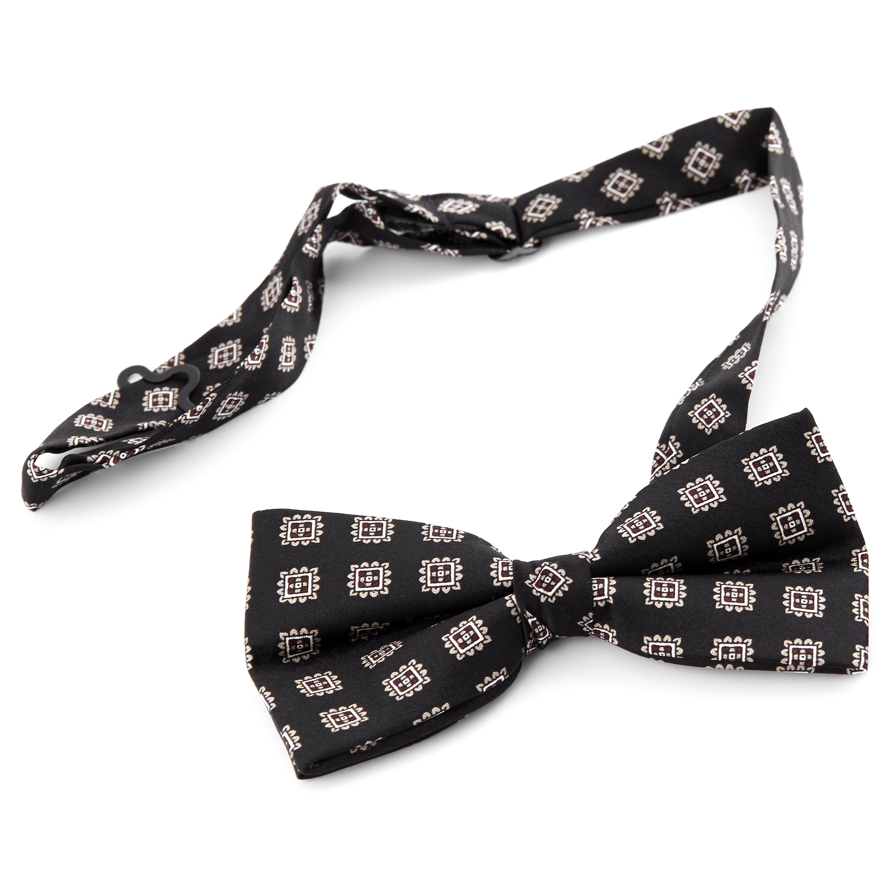 Musta geometrinen solmittu silkkirusetti  - 2