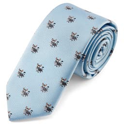 Zoikos | 6 cm babyblaue Krawatte Esel