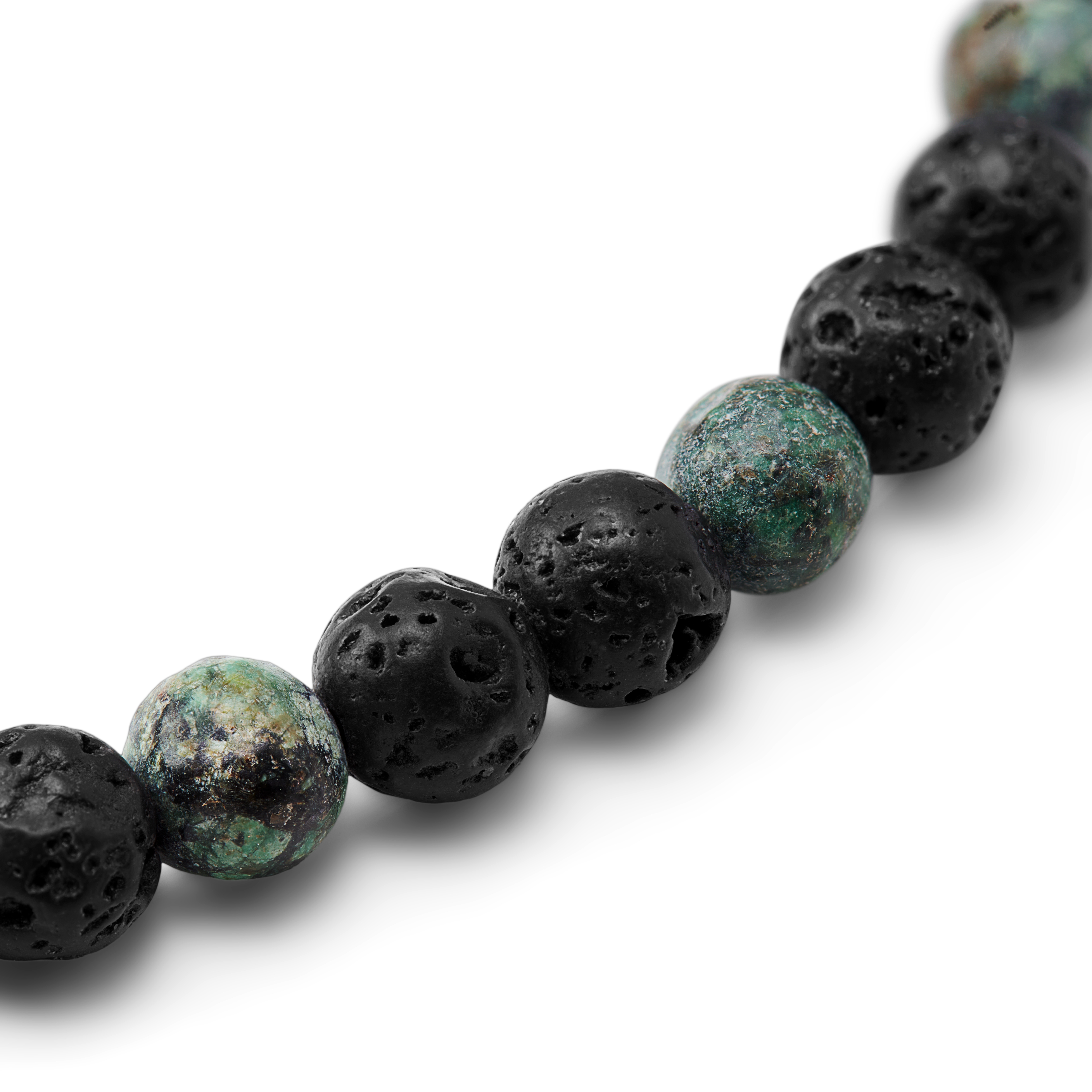 Sanatio | 6mm náramek z lávových kamenů a afrického tyrkysu - 3