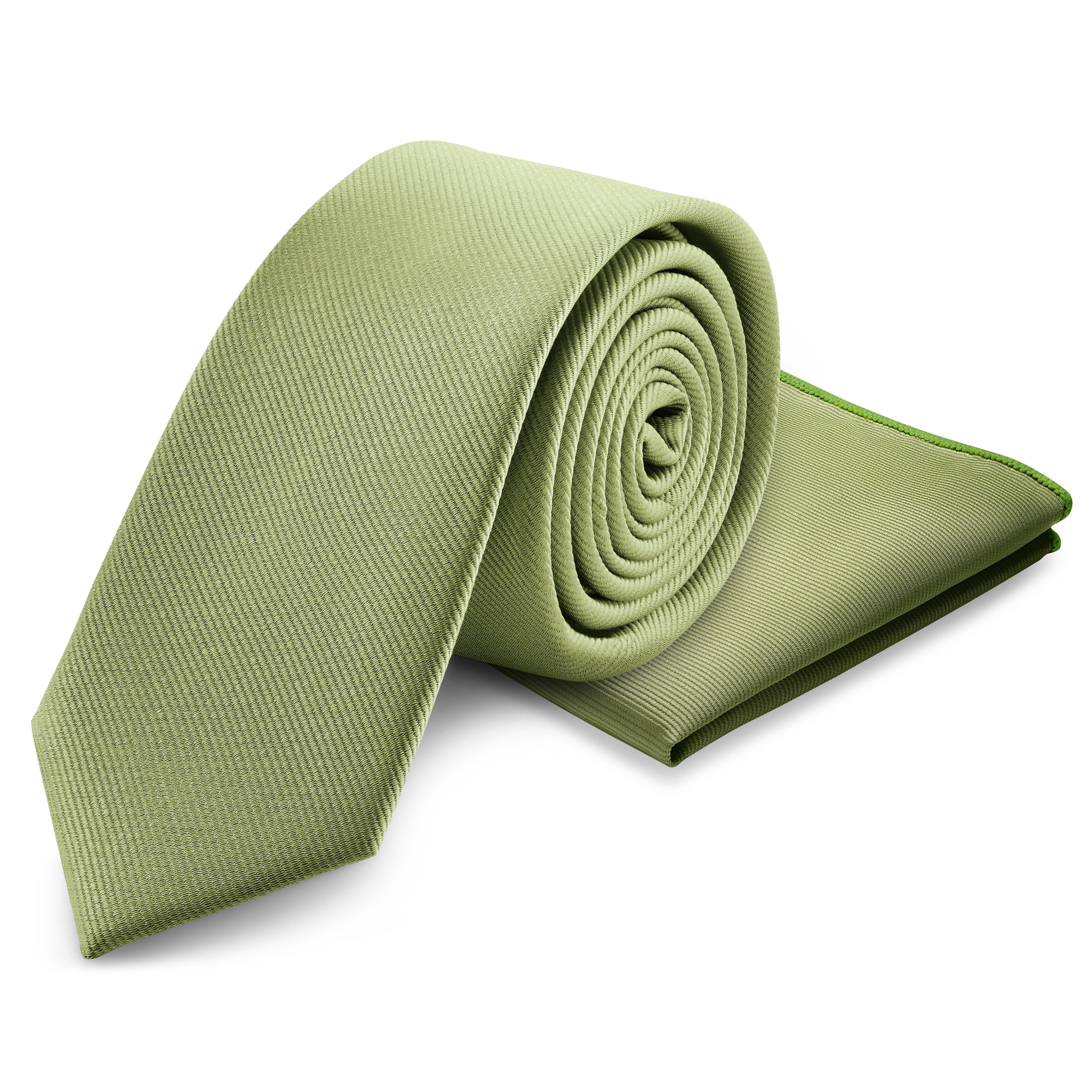 Sada světle zelené kravaty a kapesníčku do saka