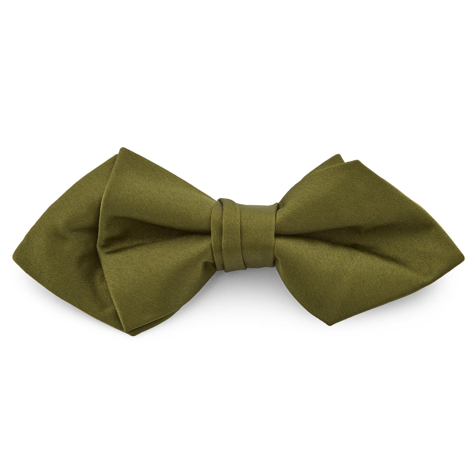 Noeud papillon classique en pointes vert olive Noeud papillon classique en pointes vert olive