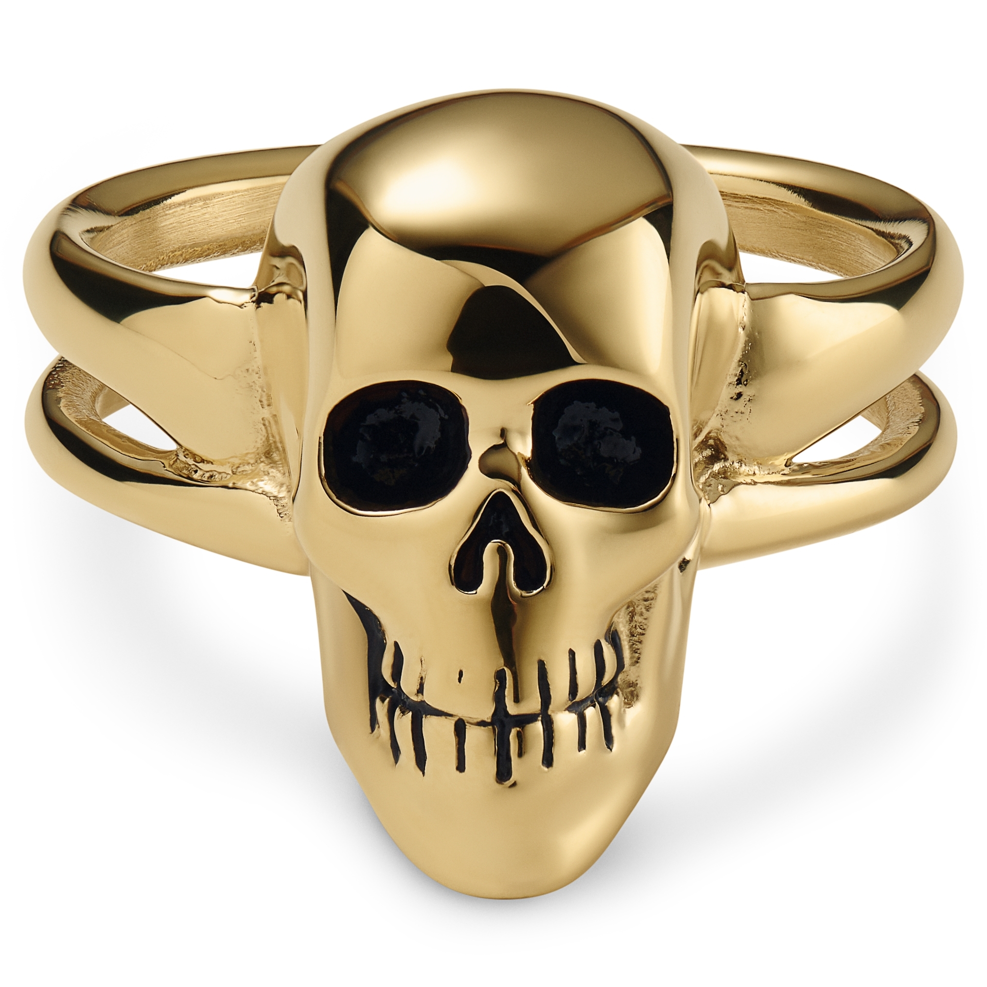 Aspero | Bague avec crâne en acier inoxydable doré - 2