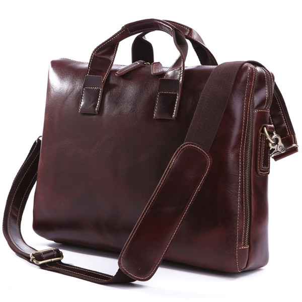 Brun Denim Fôret Skinnveske - 1