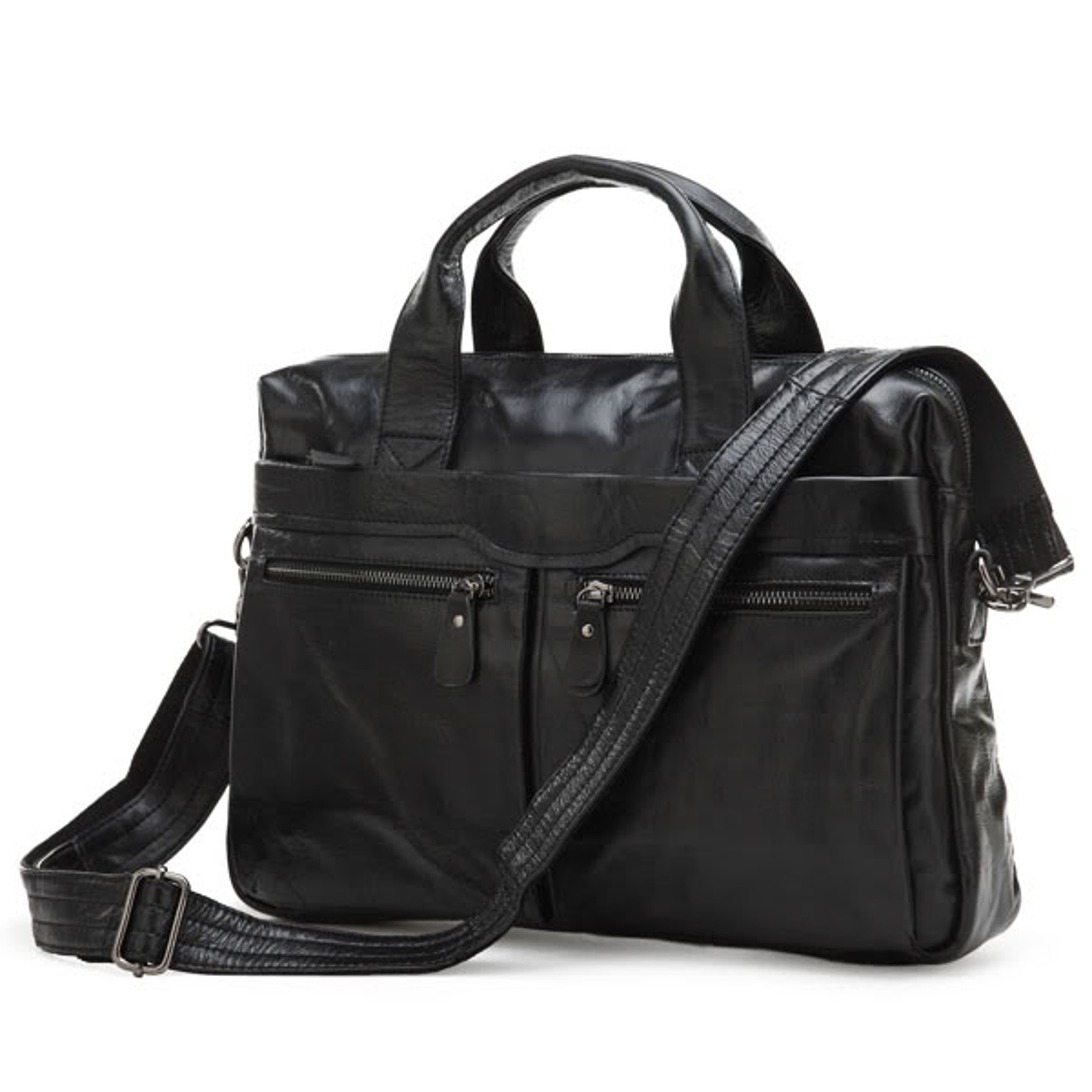 Black Mark Leather Computer Bag
