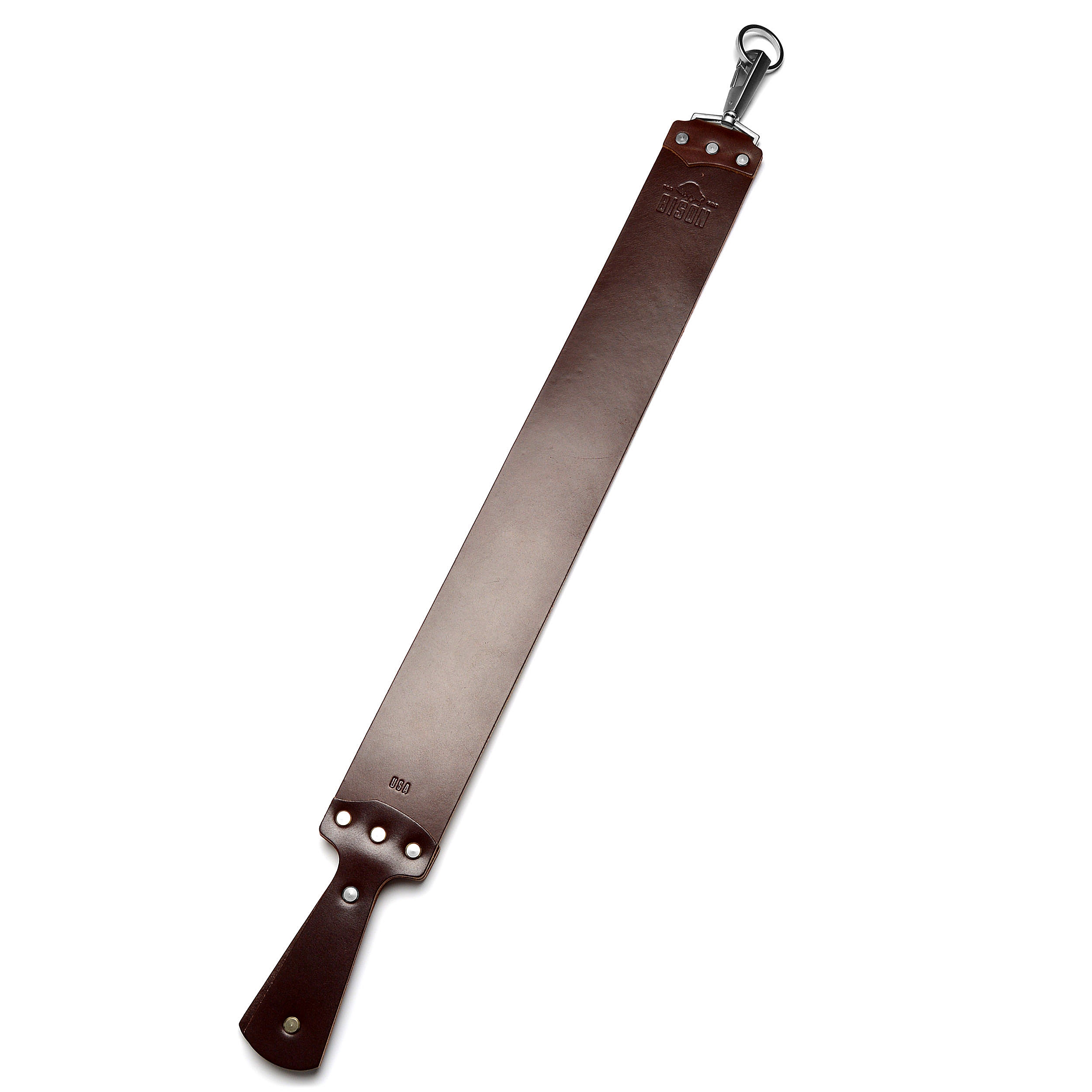 Burgundfarbener Streichriemen aus Leder - 5