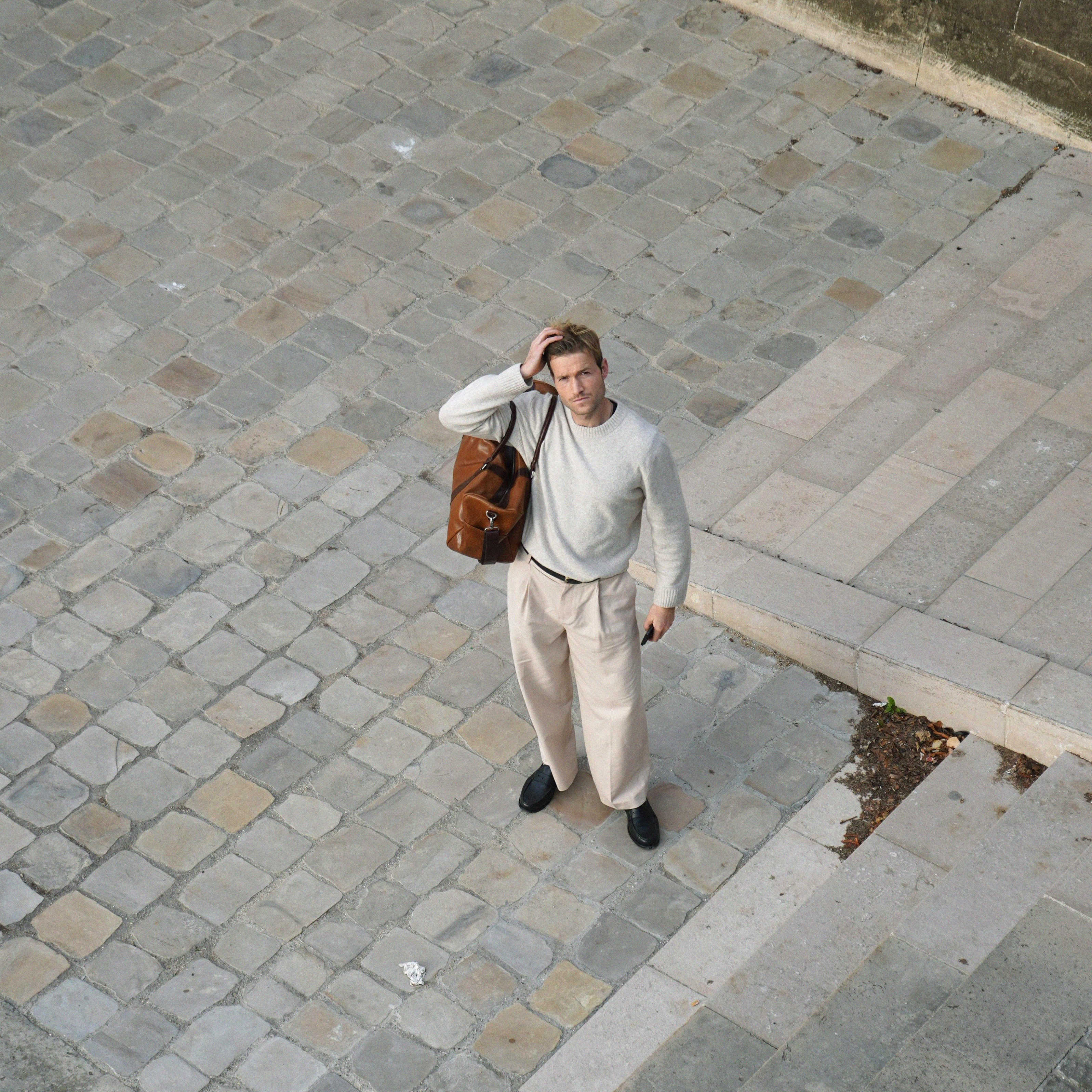 Světle hnědá taška California s tmavě hnědými detaily - 4