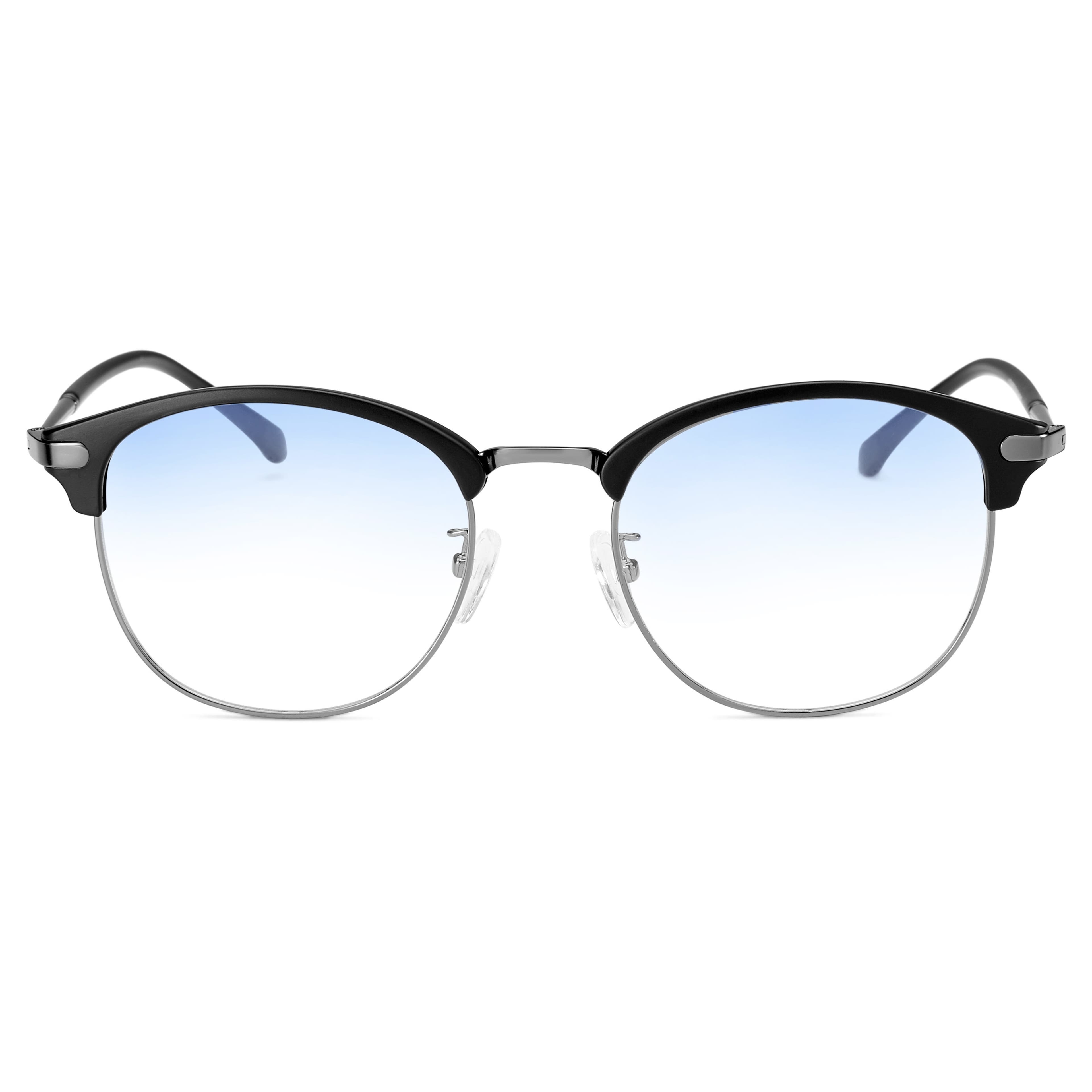 Black & Gunmetal Atrium Clear Lens Glasses