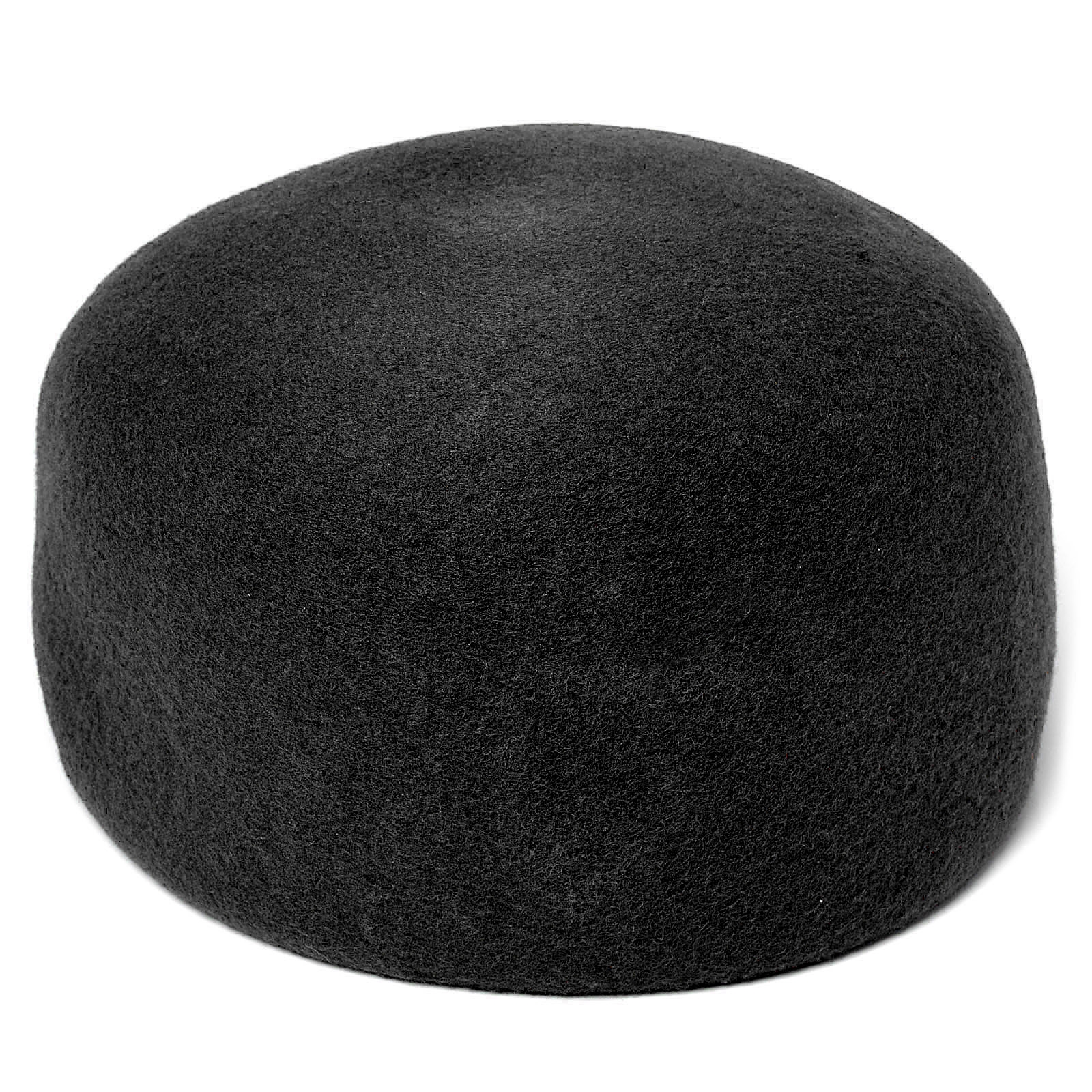 Black Wool Flat Cap - 3