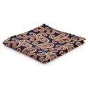 Navy & Orange Paisley Pattern Pocket Square Navy & Orange Paisley Pattern Pocket Square