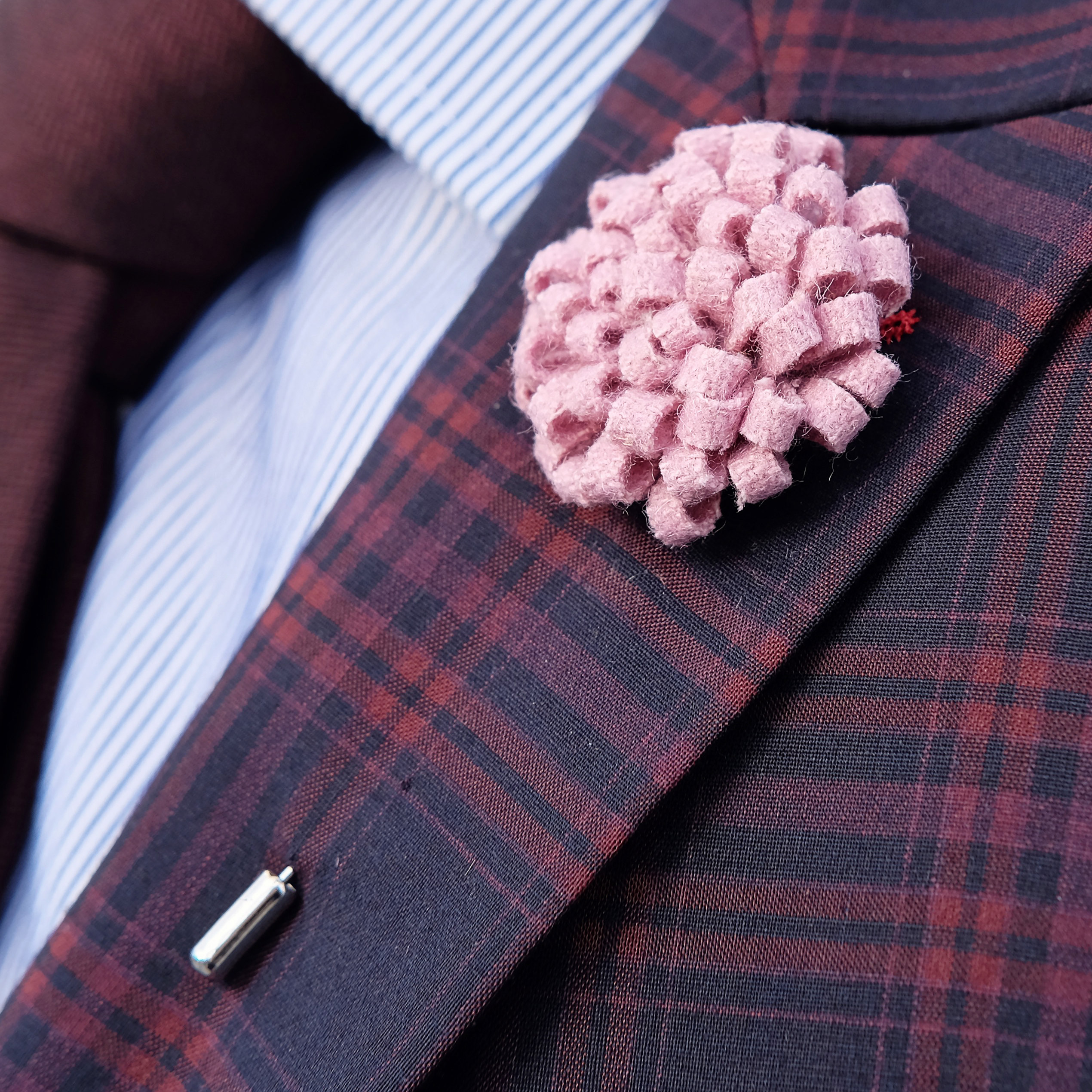 Kreatywna szpilka do marynarki - różowy kwiat - 3