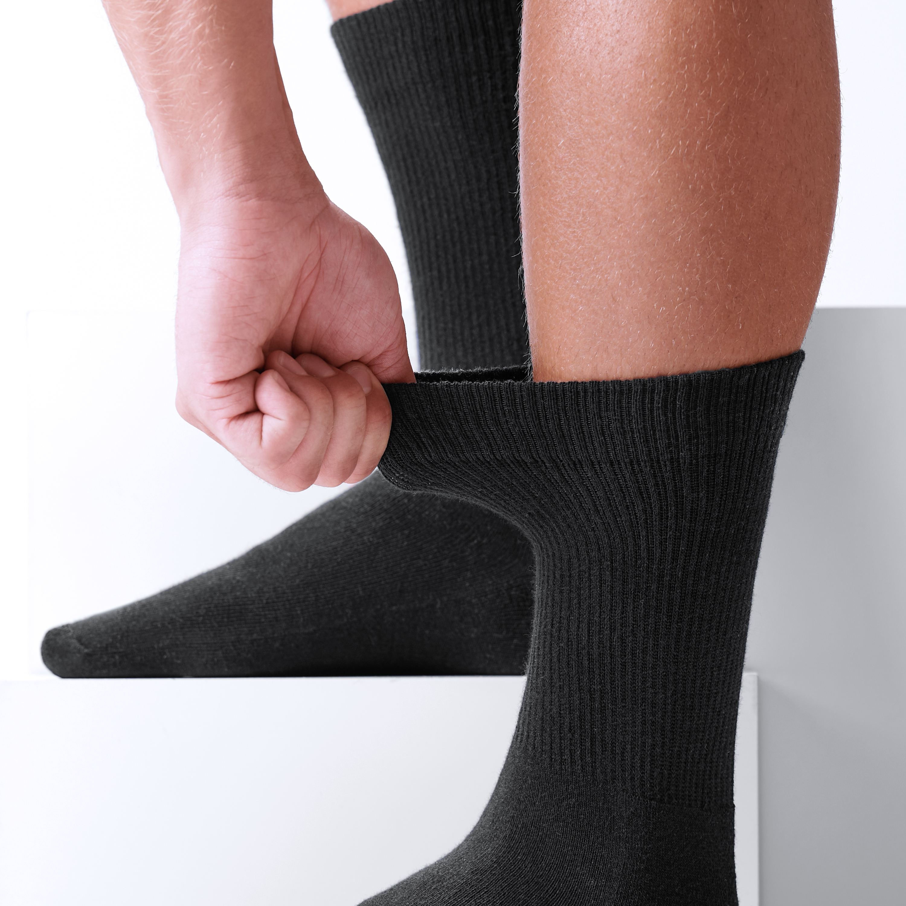 DryFeel | Black Cotton Tennis Socks - 7
