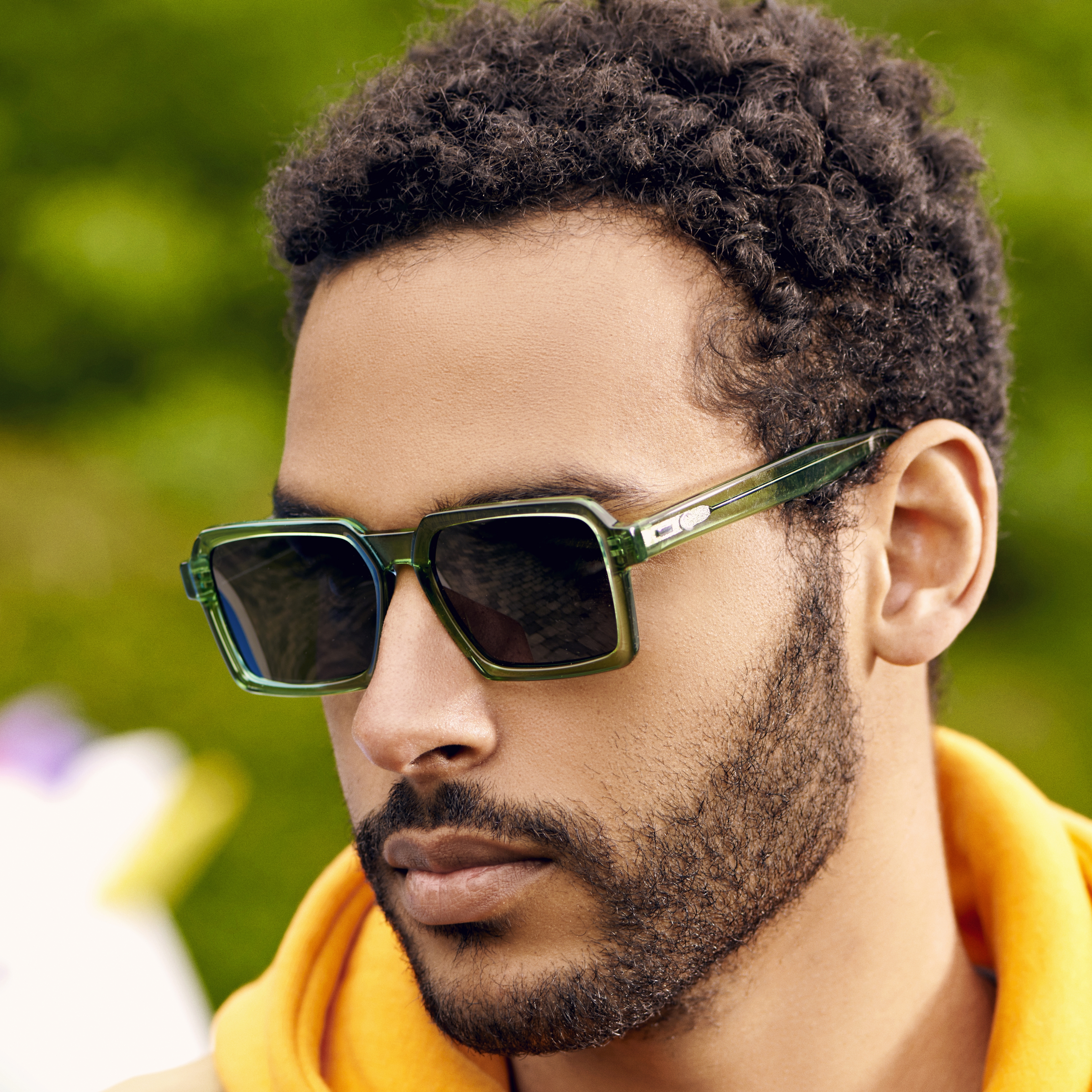 Occasus | Поляризирани слънчеви очила с неоновозелени геометрични рамки - 2