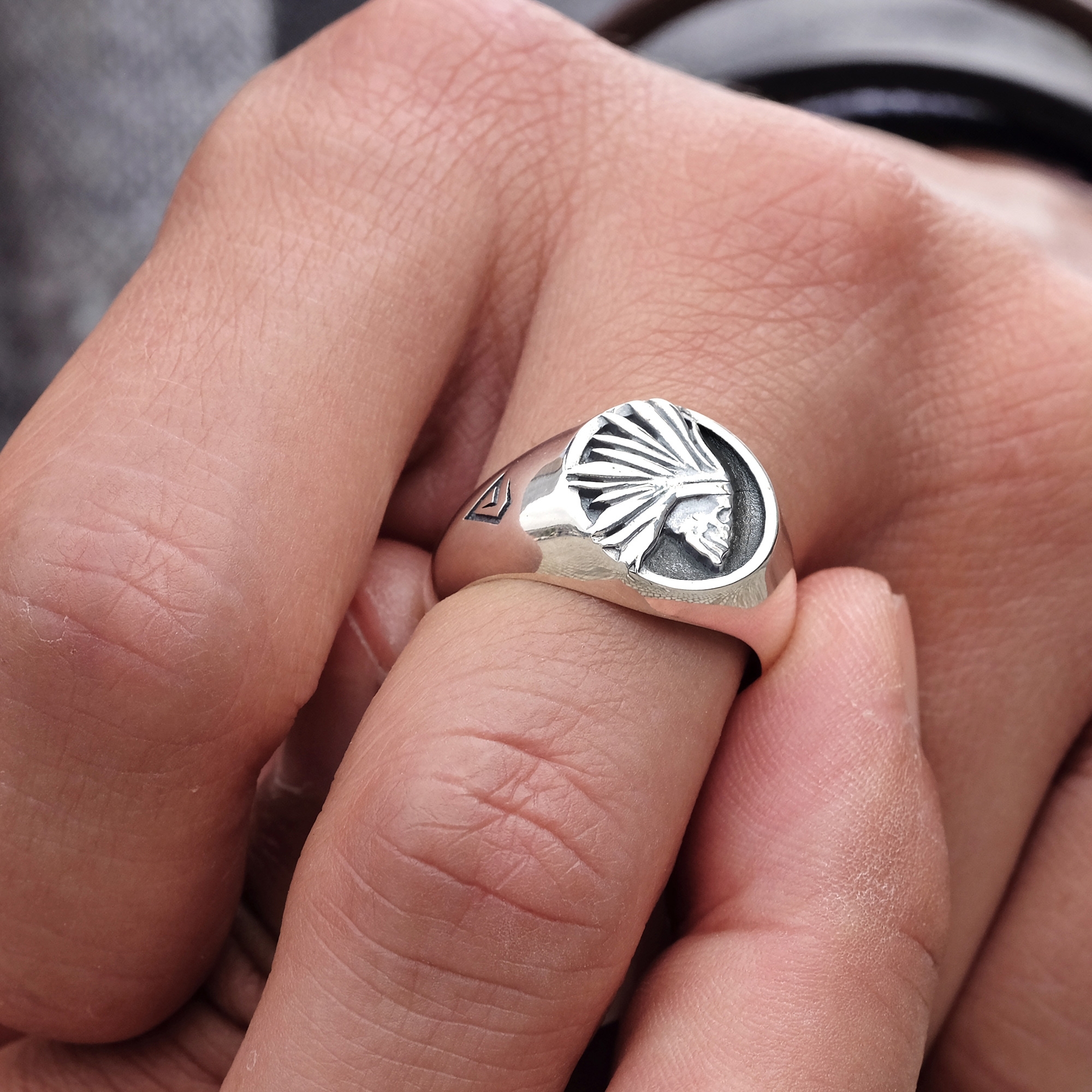 Inel de argint 925 cu model tribal - 4