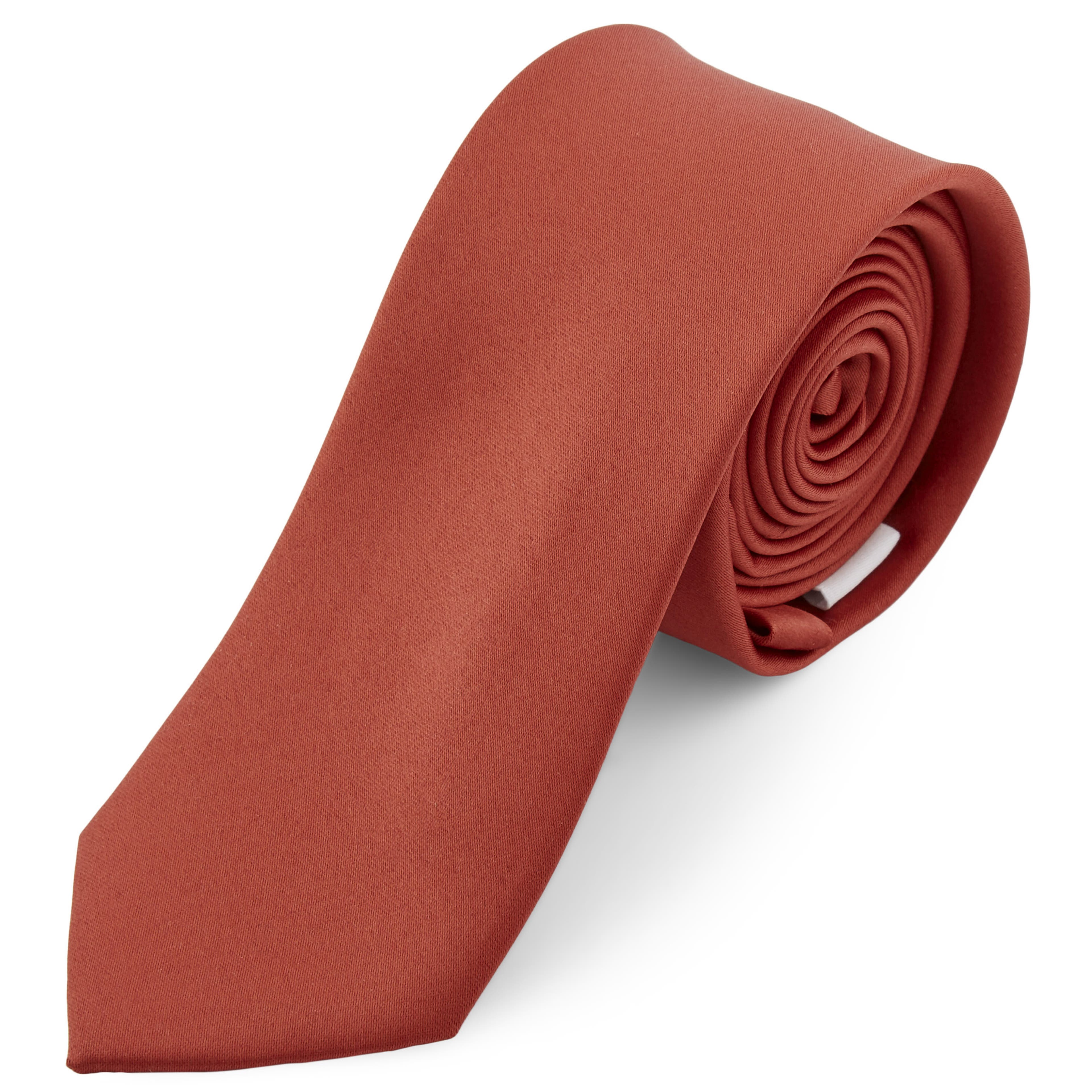 Basic Terracotta Polyester Tie