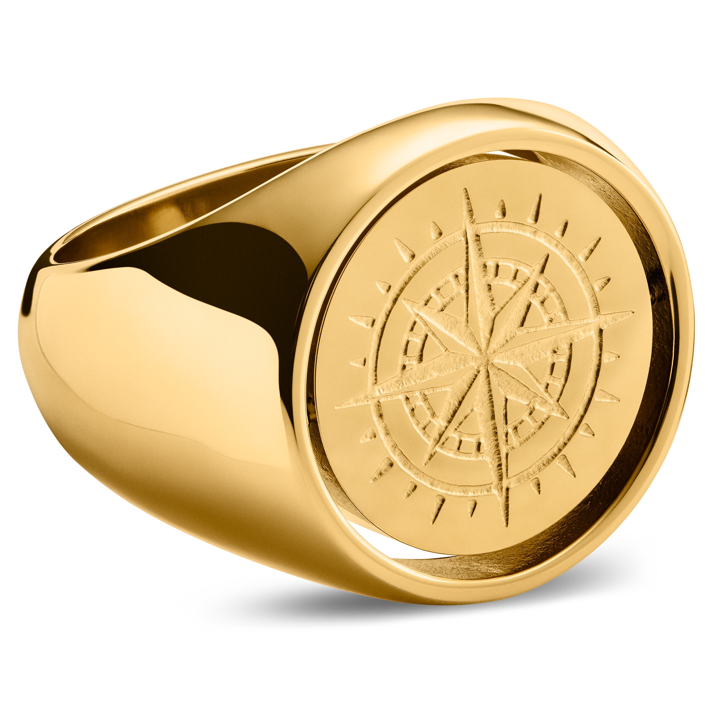 Makt | Chevalière tournante dorée avec œil de tigre - 3