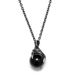 Jax Grey Stainless Steel Claw Necklace with Black Stone