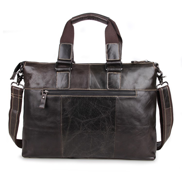 Coffee Leather Work Bag  - 4