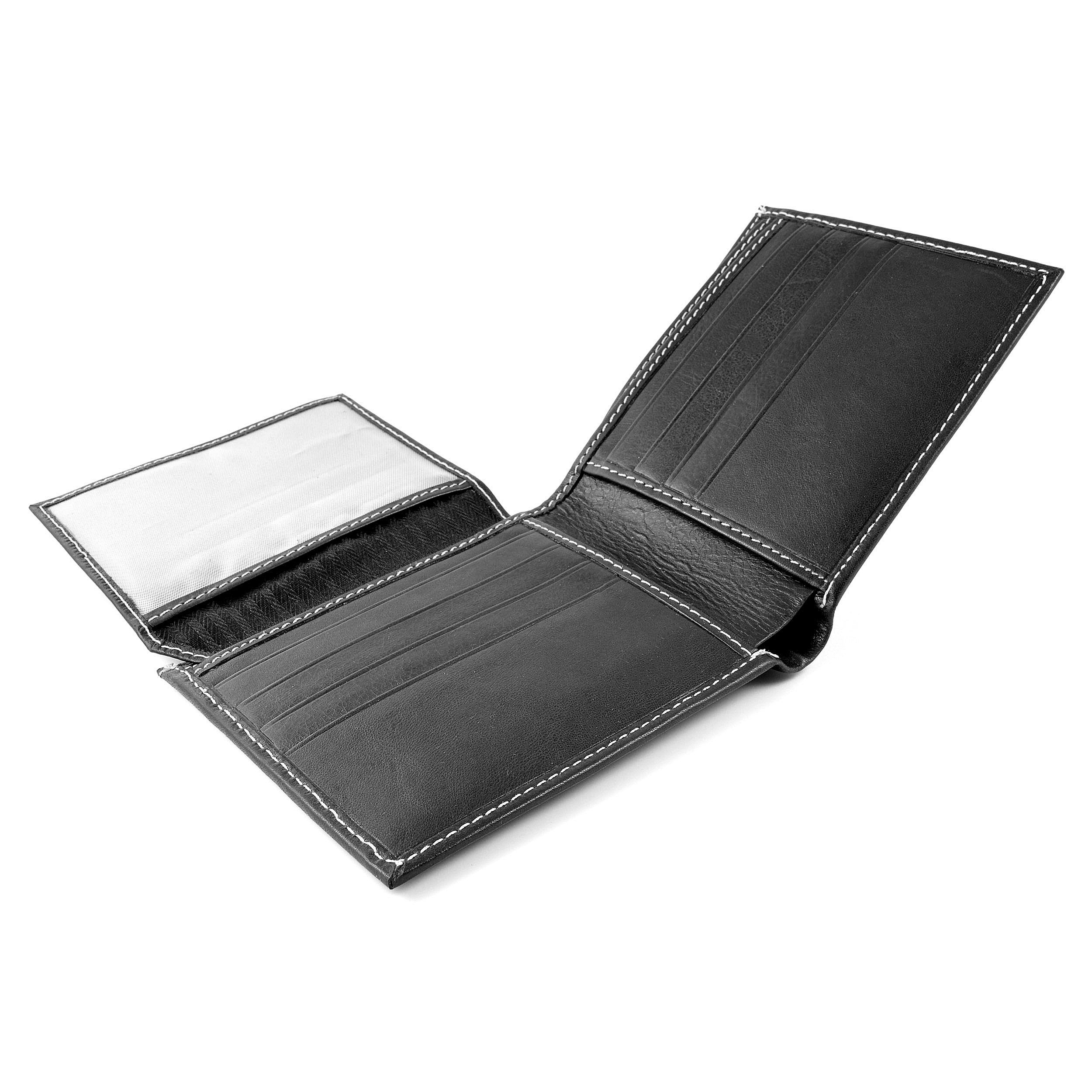 Portefeuille en cuir noir PRAMO  - 4