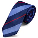 Pastel Blue & Red Stripe Navy Silk 6cm Tie Pastel Blue & Red Stripe Navy Silk 6cm Tie