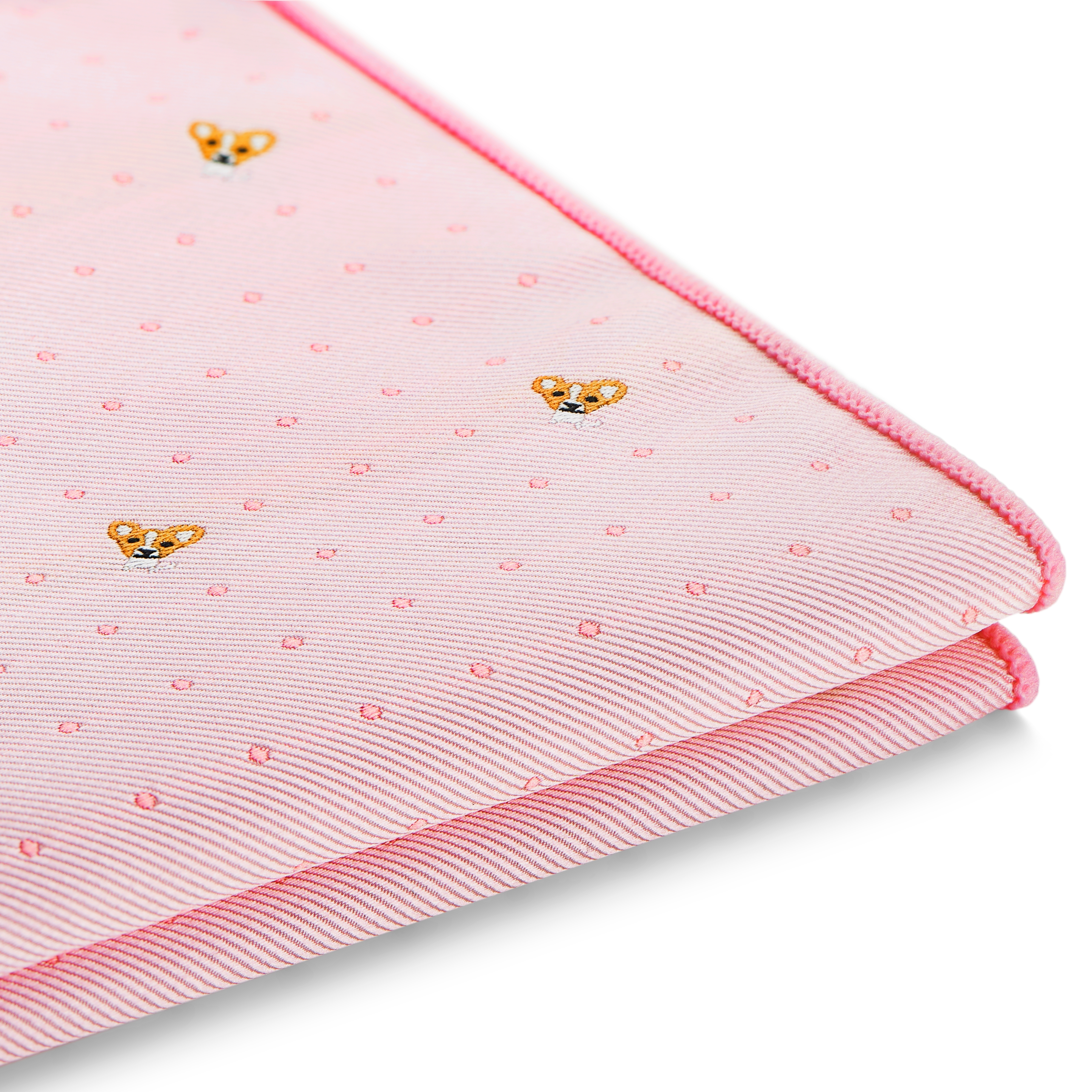 Zoikos | Pink Corgi Pocket Square - 3
