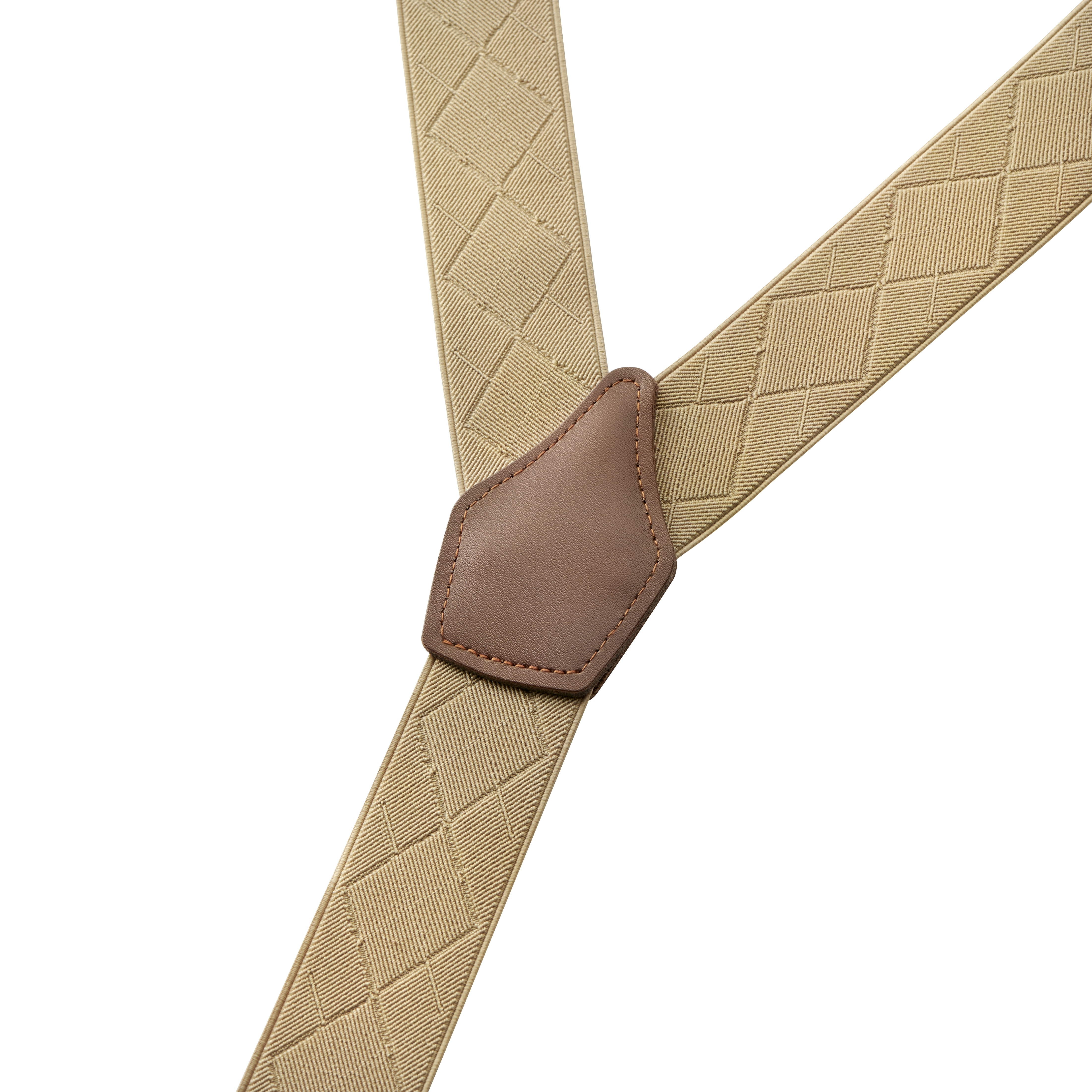 Vexel | Zandkleurige Bretels met Diamantpatroon - 2