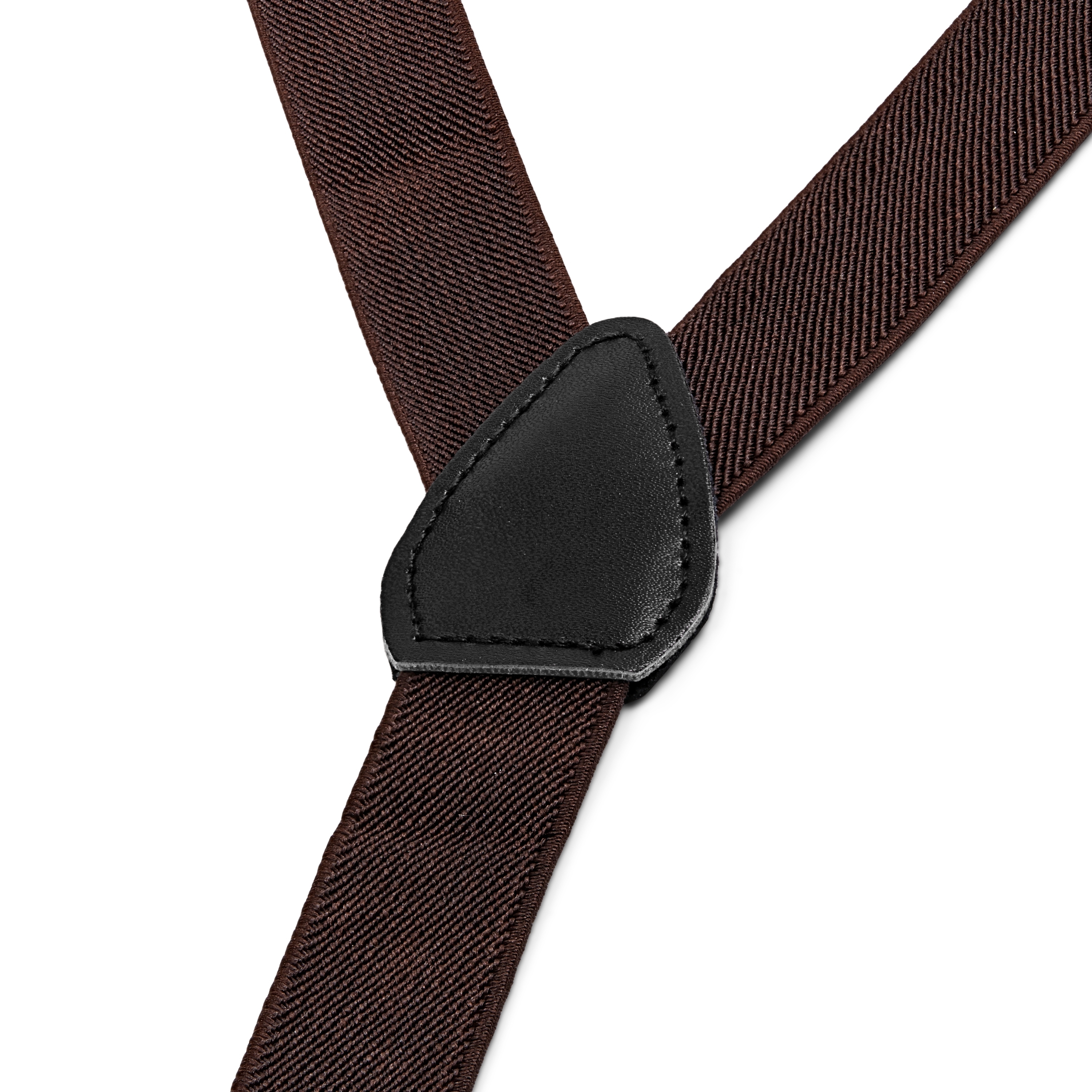Slim Dark Brown Clip-On Suspenders - 2