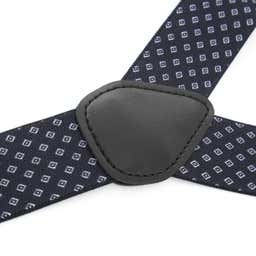 Black Suspenders With Small Diamond Pattern - 3 - gallery