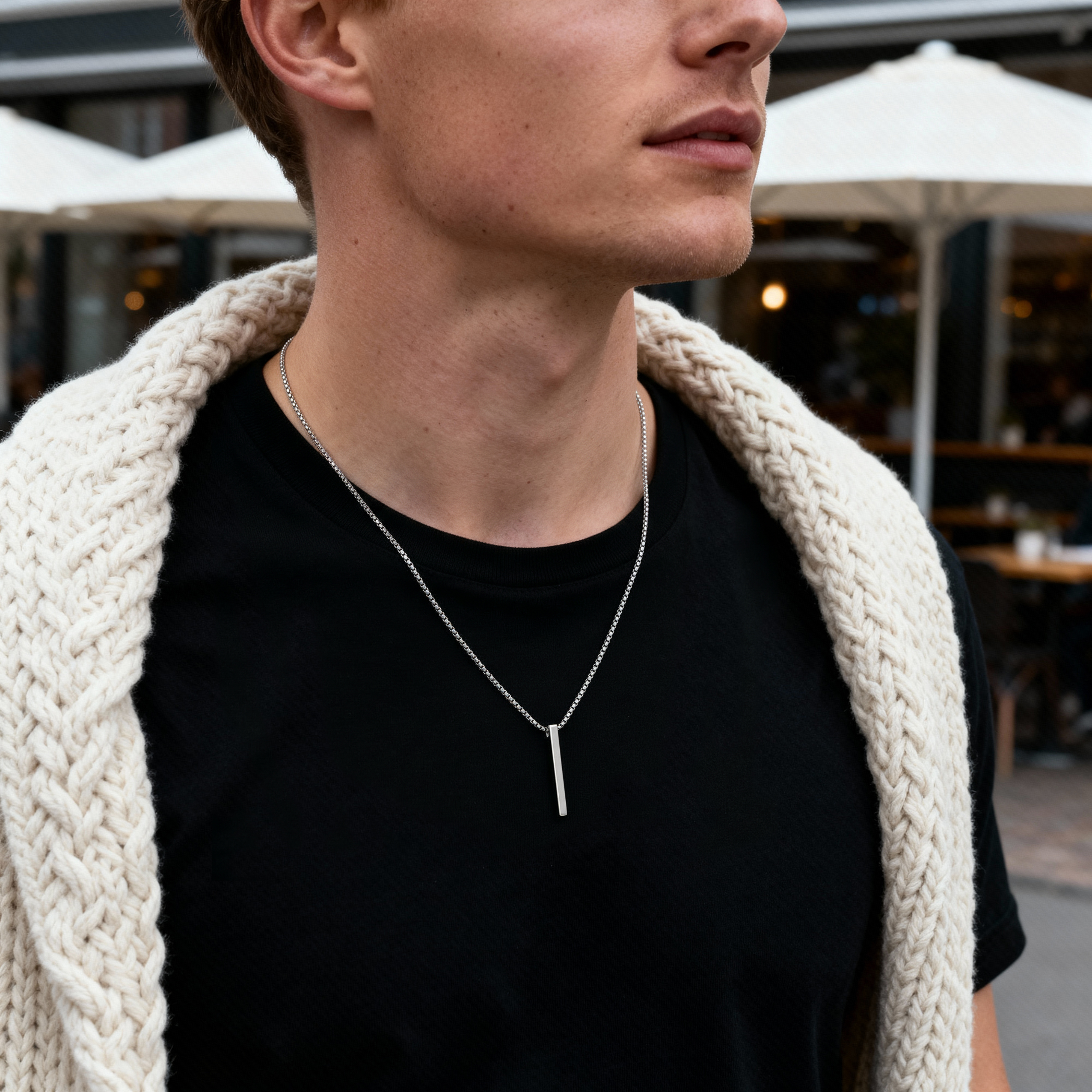 Argentia | Naszyjnik z wypolerowanego srebra próby 925 z prostą zawieszką - 2