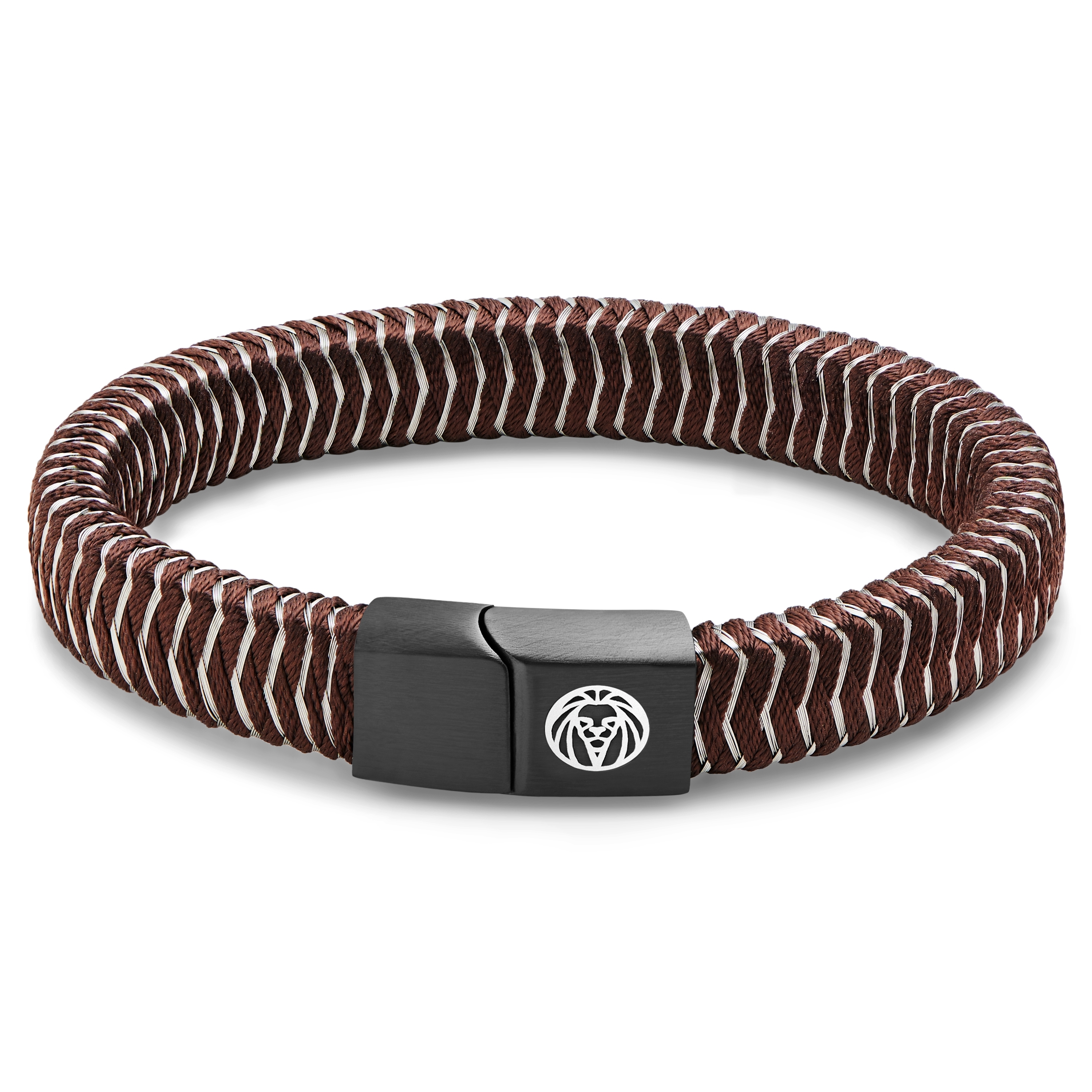 Braunes Drahtarmband aus Edelstahl - 3