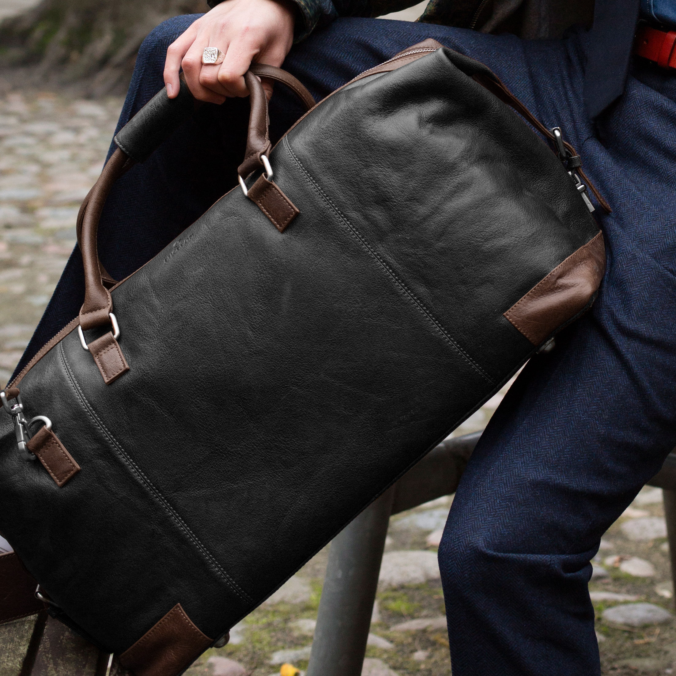 California Wochenendtasche In Schwarz & Braun - 17