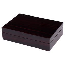 Caja de madera de cerezo negra para gemelos
