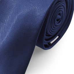 Shiny Navy Blue 6cm Basic Tie - 2 - gallery