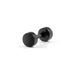 4 mm Black Stainless Steel Fake Plug Earring