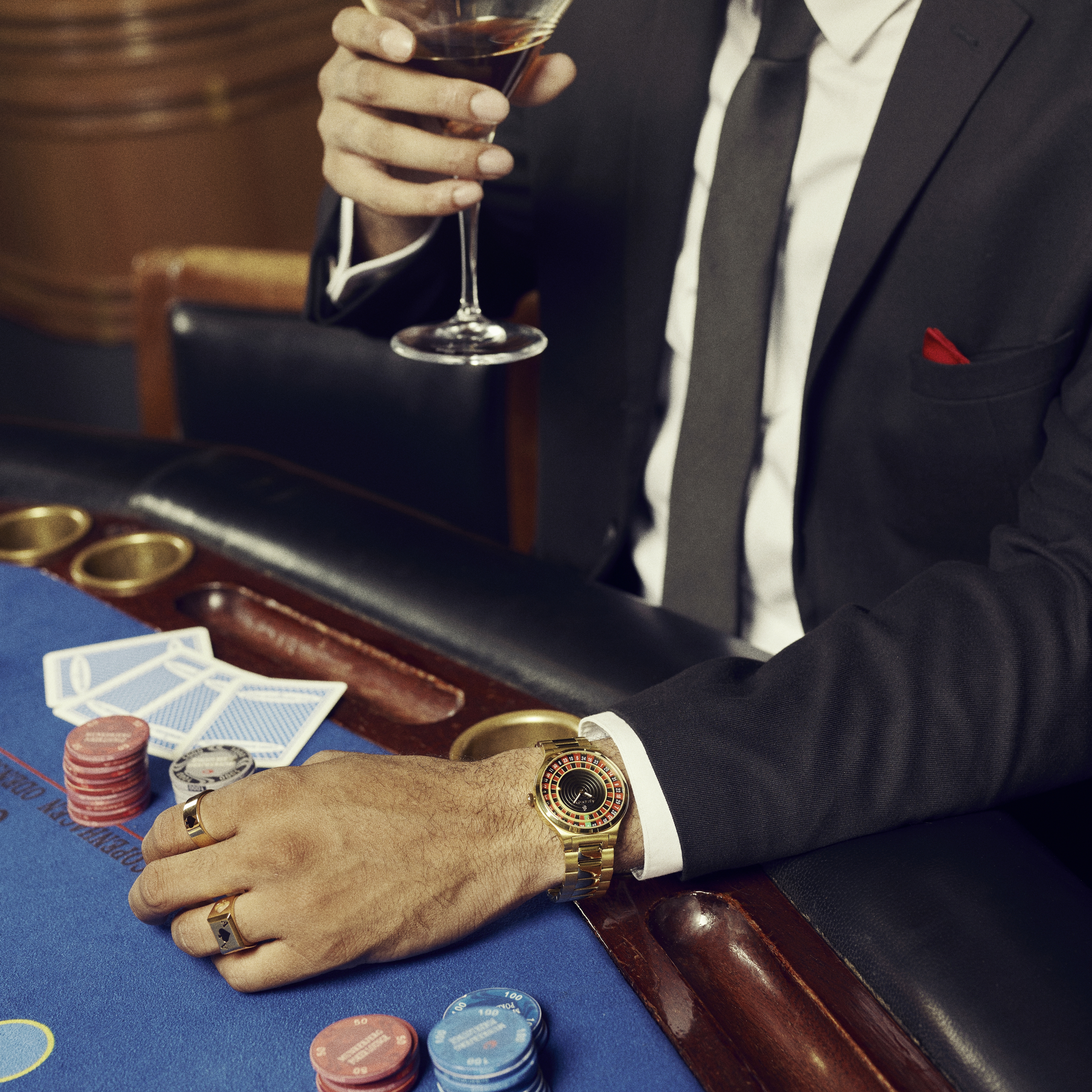 Ace | Gold-Tone Stainless Steel Watch With Roulette Dial
