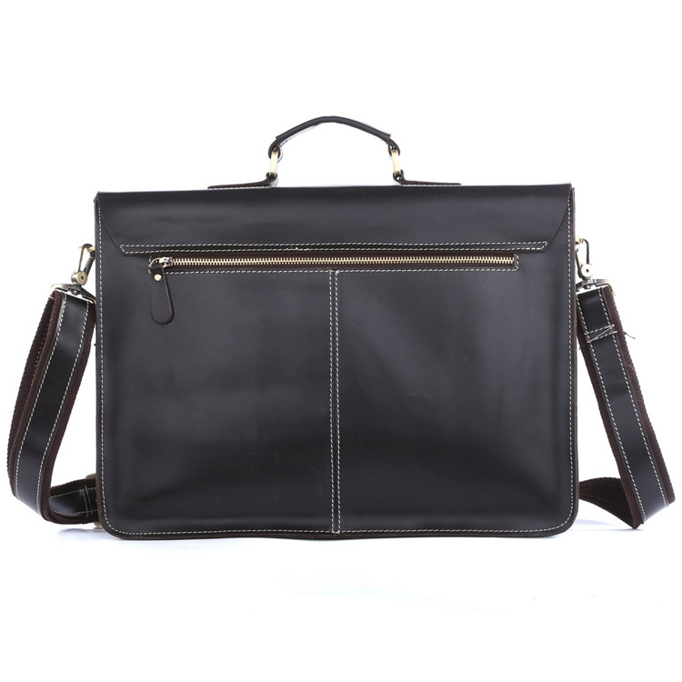 Черна кожена бизнес чанта - 2