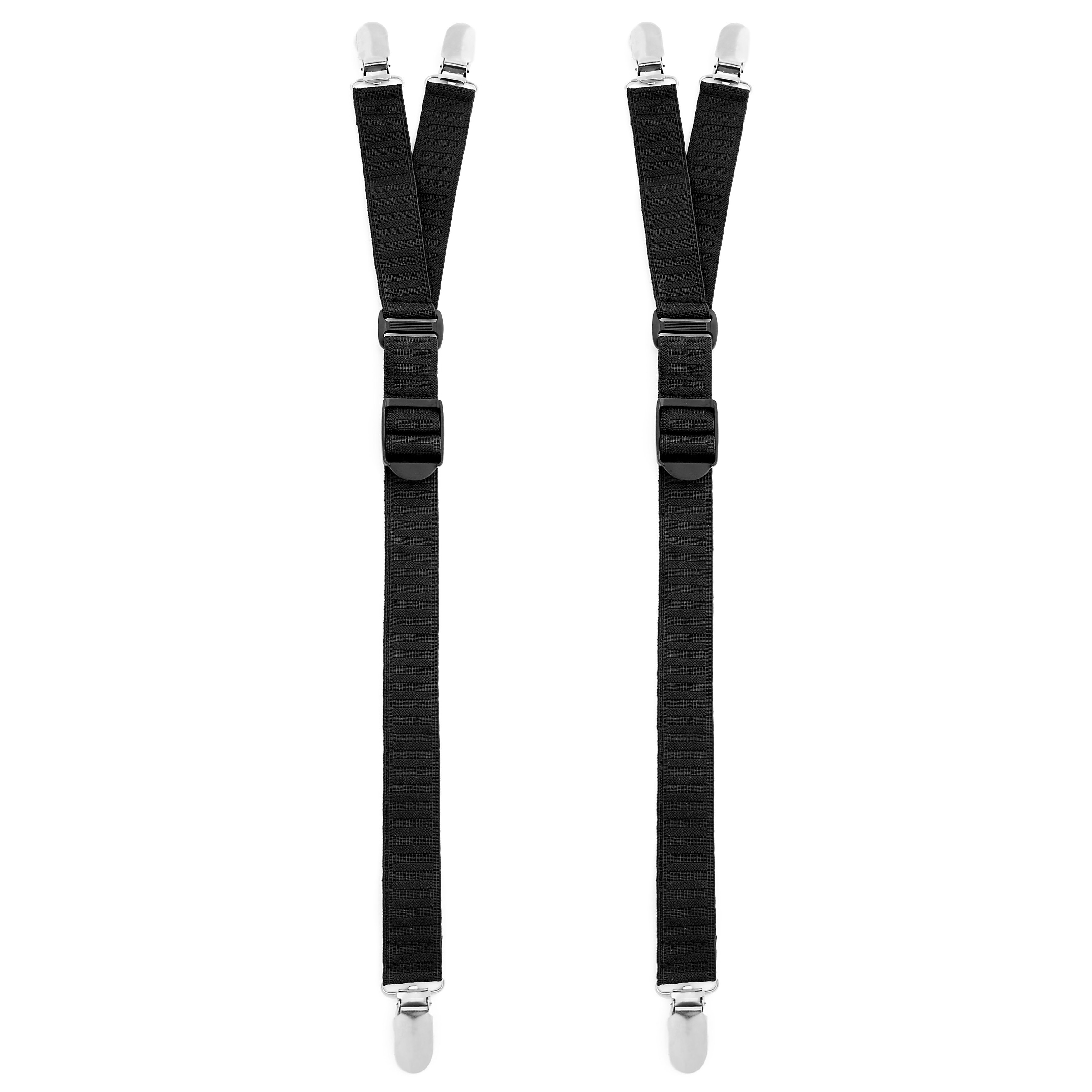 2-Pack Black Y-Style Shirt Garters - 4