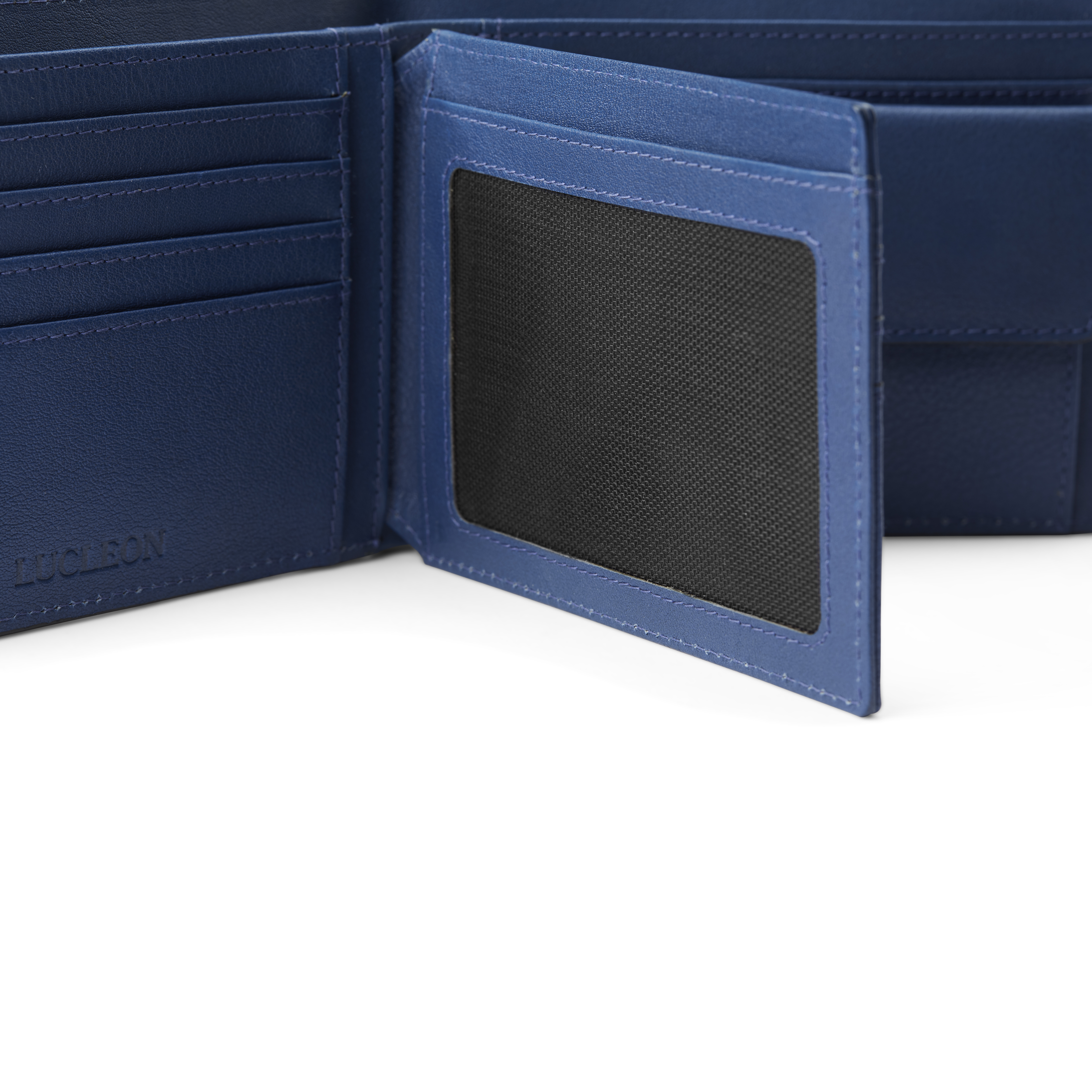 Lind Schwarze & Blaue Leder RFID Geldbörse - 11
