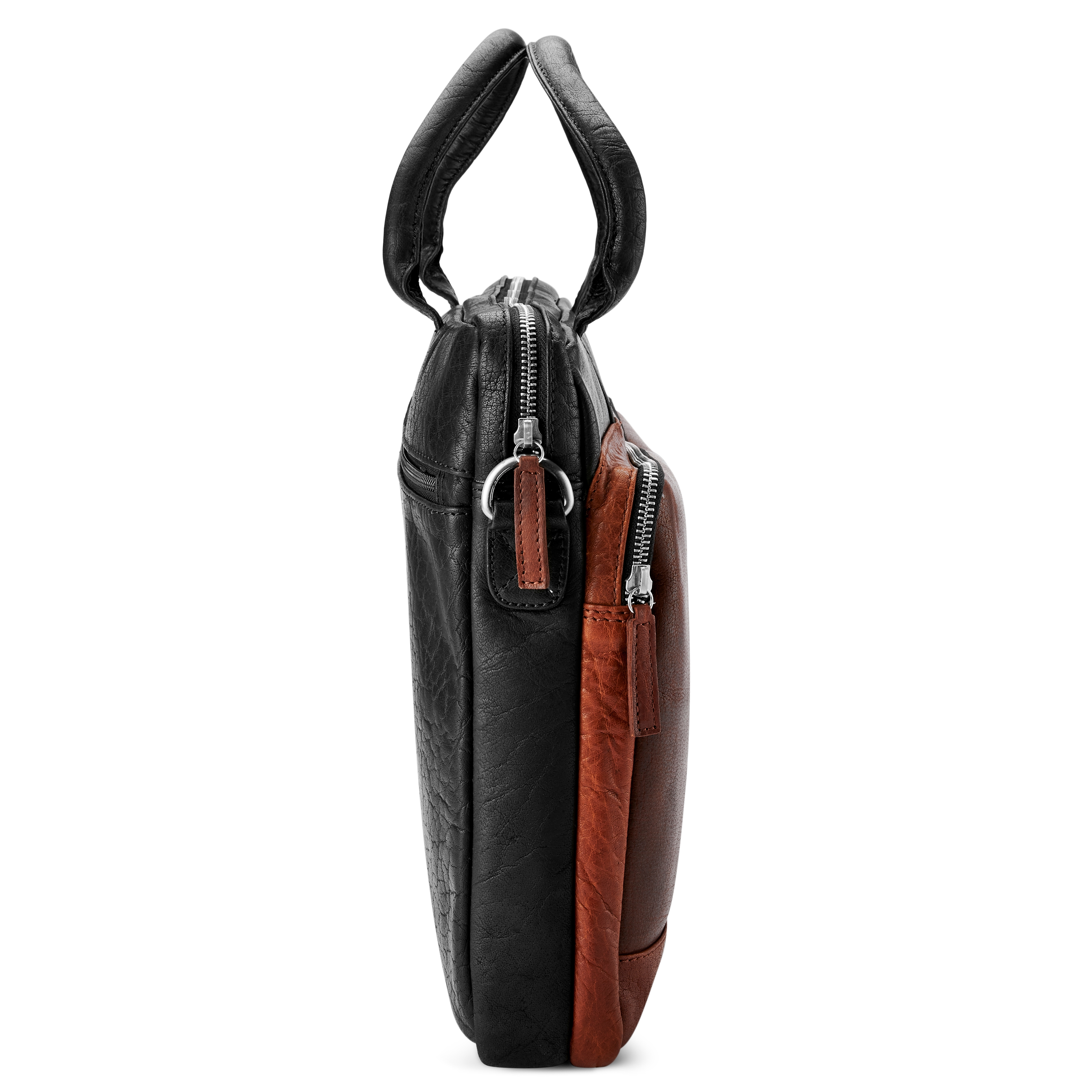 Bolso para el portátil de cuero negro y marrón Montreal - 6