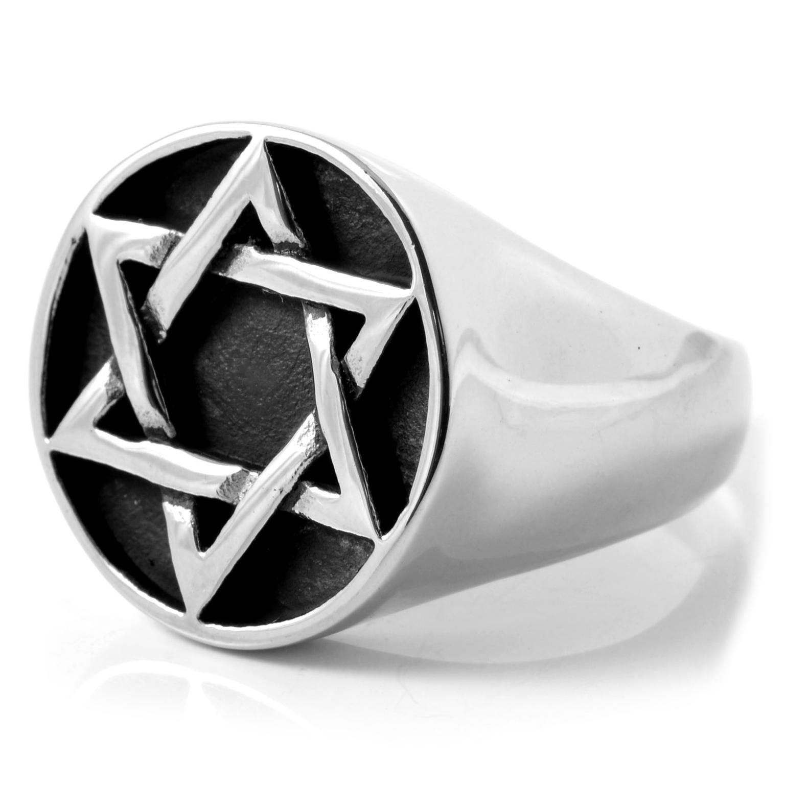 Sentio | Stainless Steel Star of David Signet Ring Sentio | Stainless Steel Star of David Signet Ring