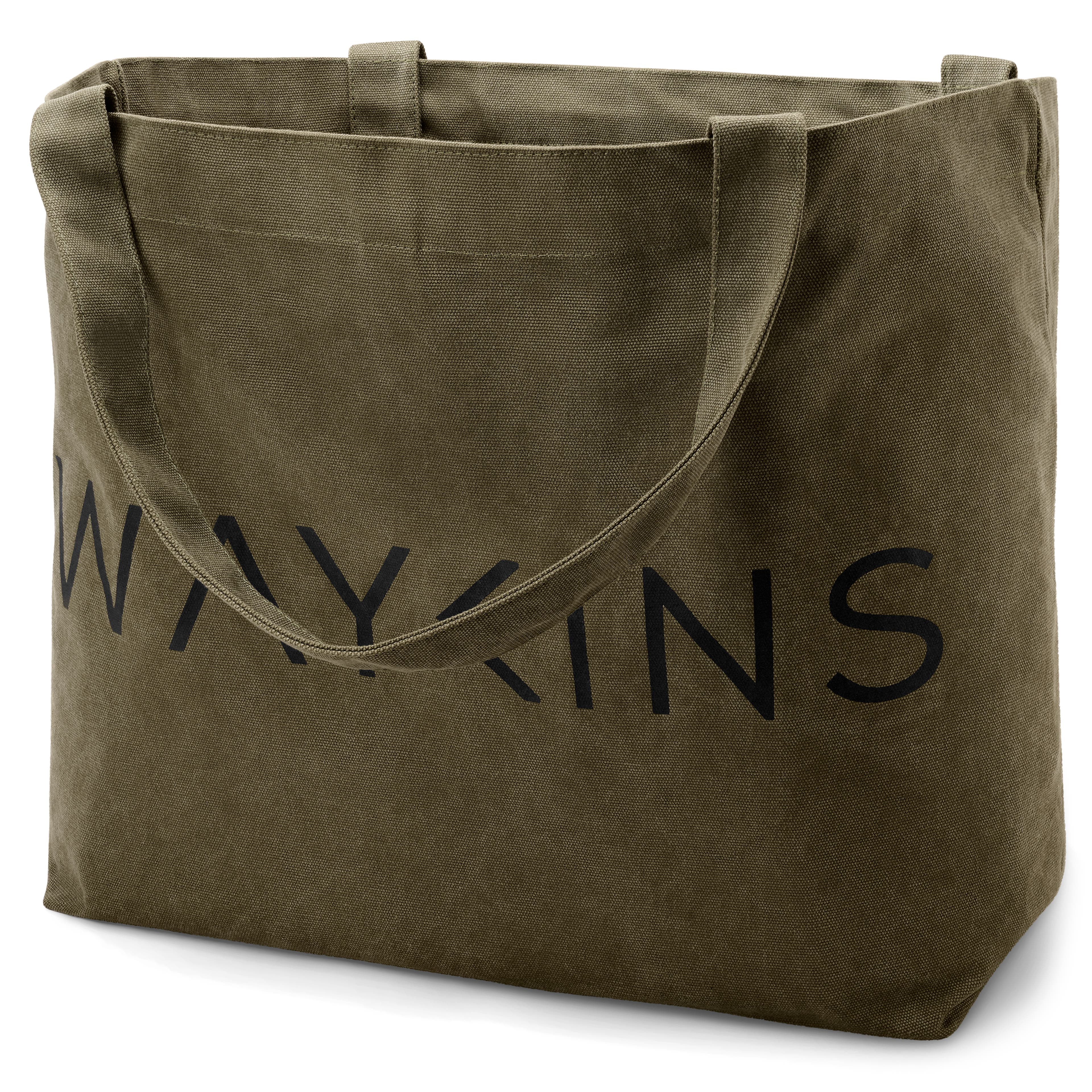 Waykins - Large army green cotton tote bag Waykins - Large army green cotton tote bag