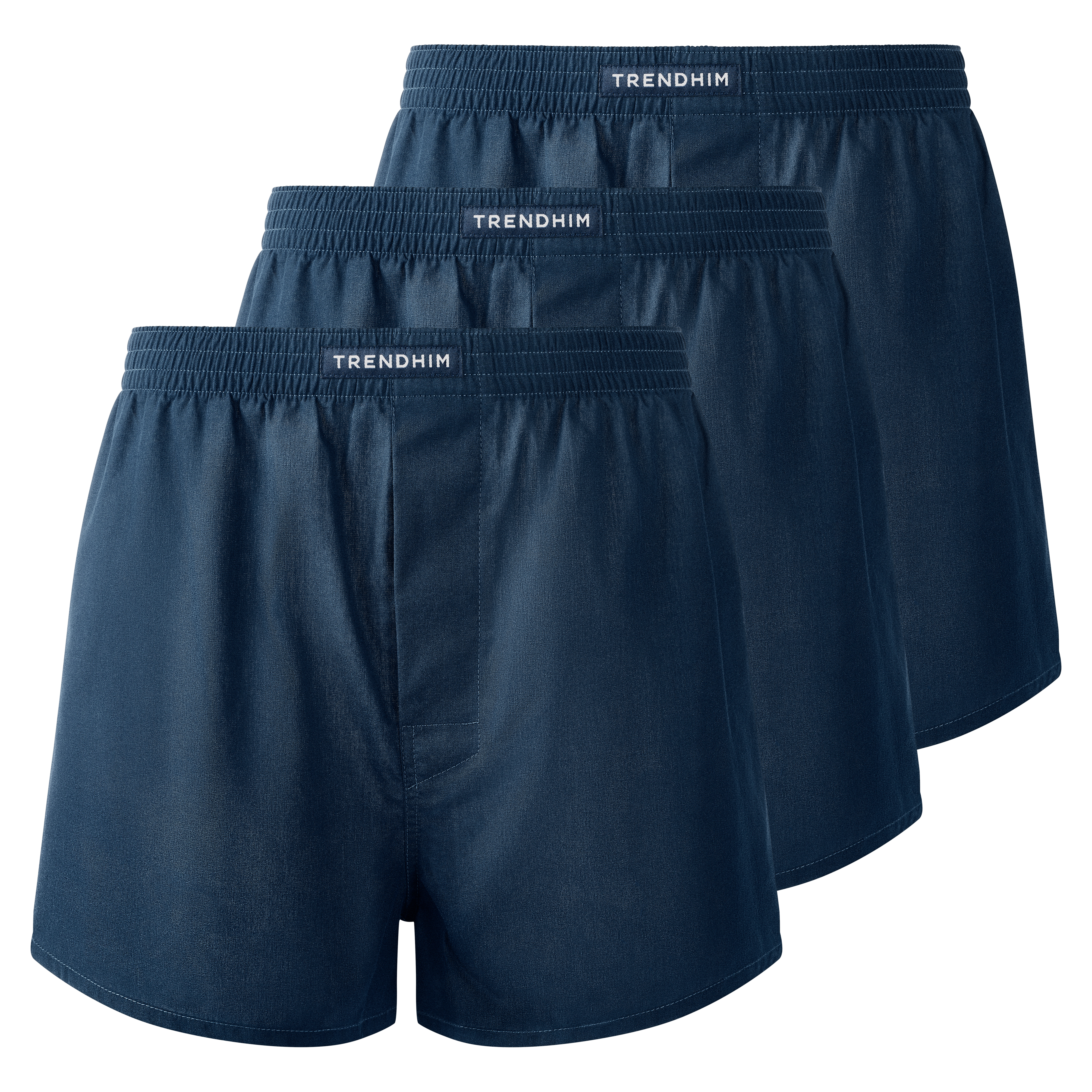 TrueFeel | 3er-Pack Marineblaue Boxershorts aus Baumwolle mit lockerer Passform