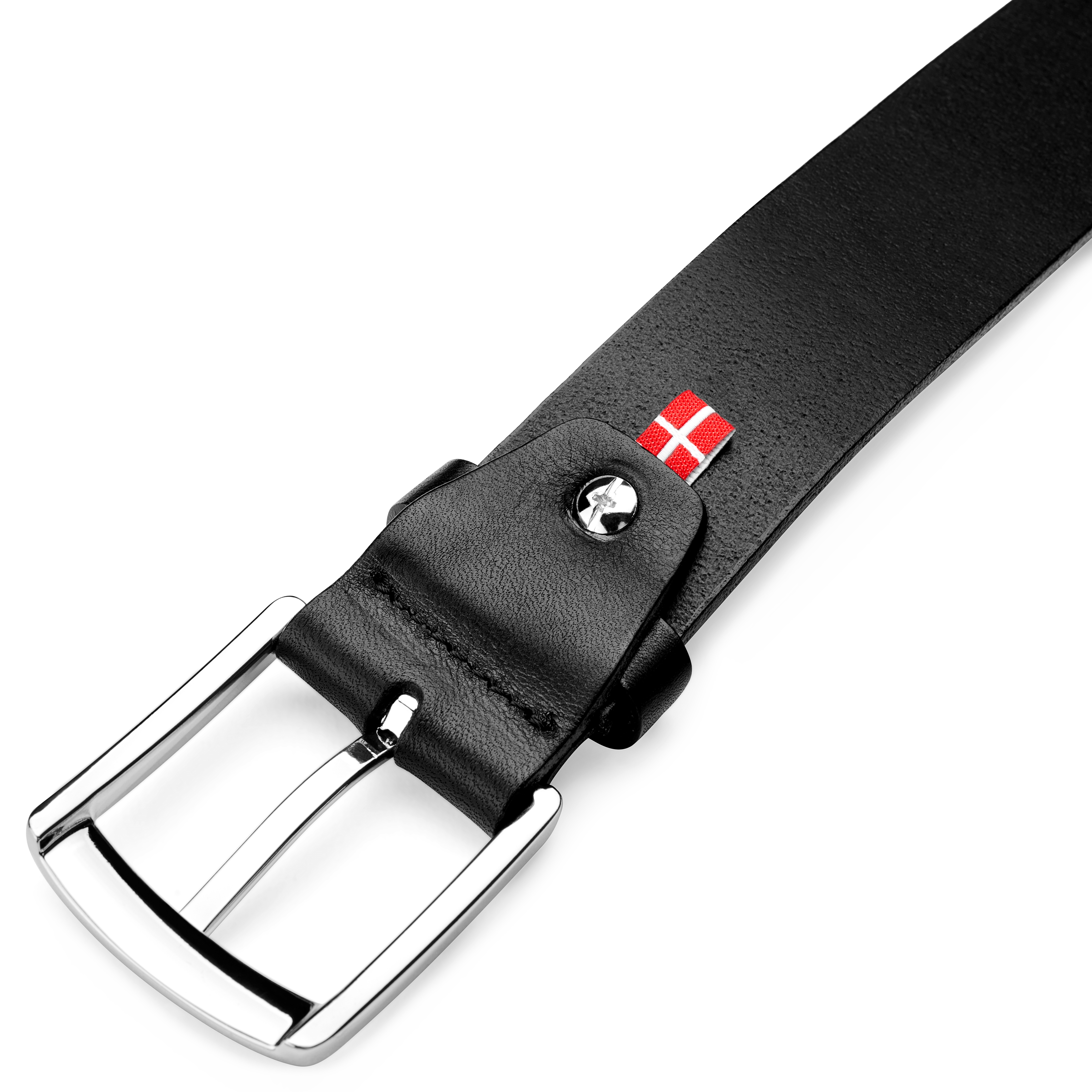 Black Full Grain Leather Belt BSWK Free shipping