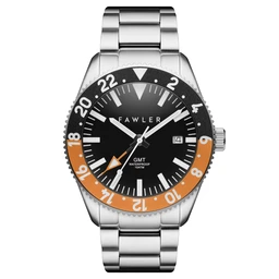 Métier II | Reloj GMT de acero inoxidable naranja