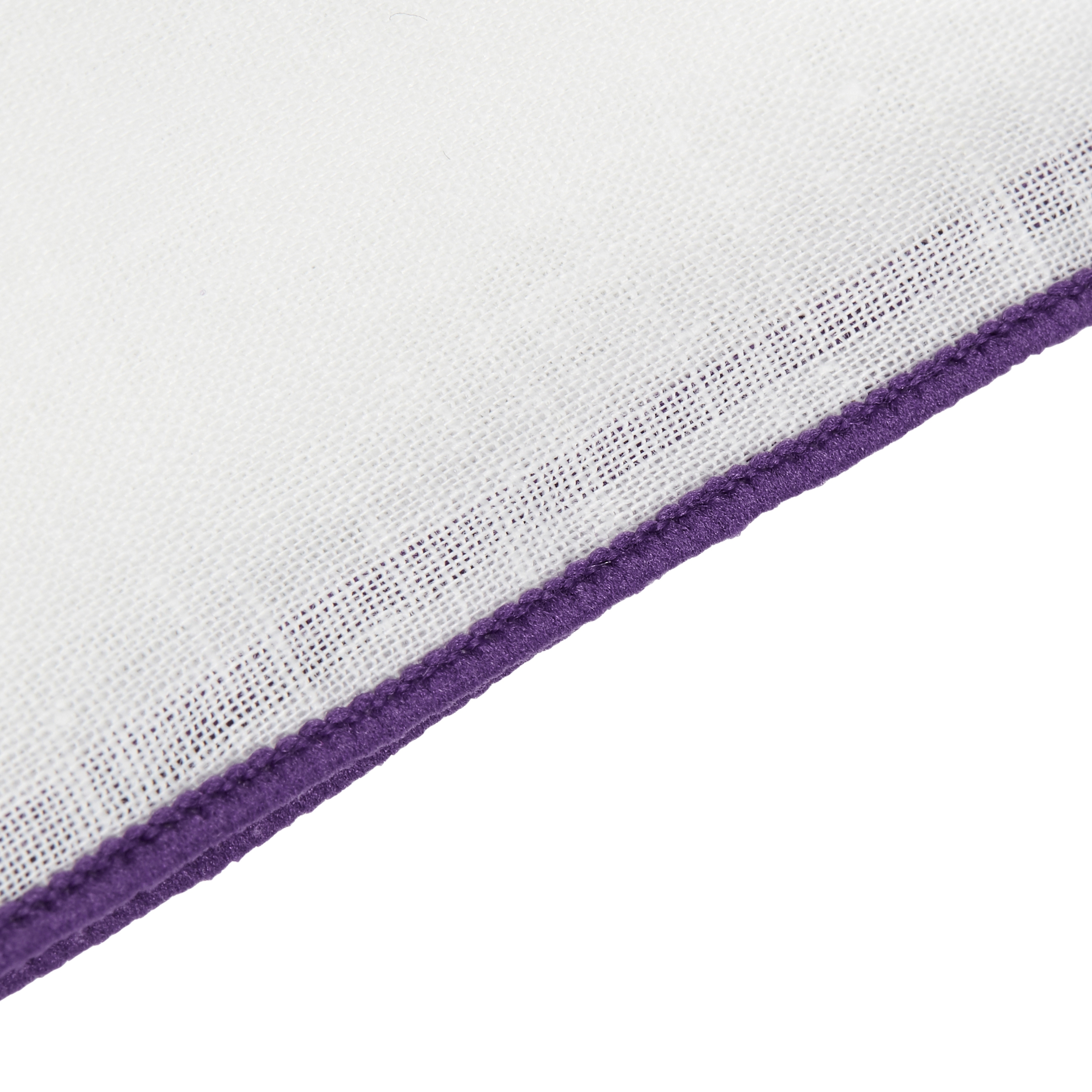 Fehér vászon díszzsebkendő lila szegéllyel - 2