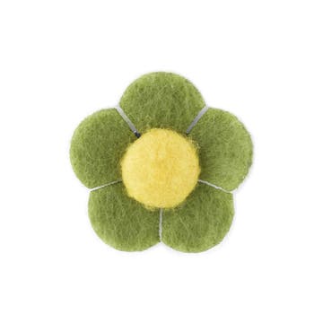 Sea Green & Pale Yellow Felt Flower Lapel Pin Sea Green & Pale Yellow Felt Flower Lapel Pin