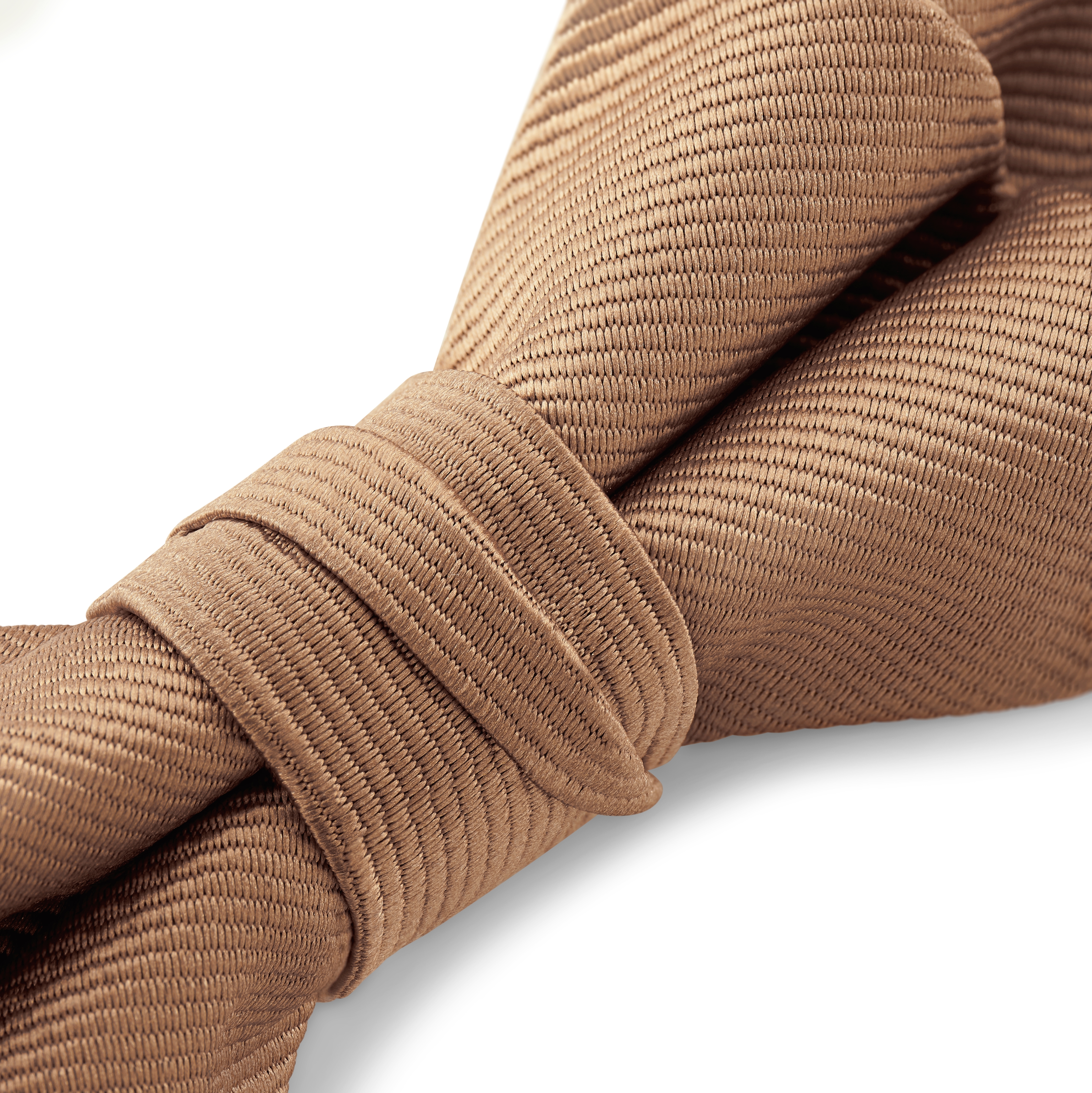 Nœud papillon pré-noué tissu gros-grain à pointes - brun havane - 3