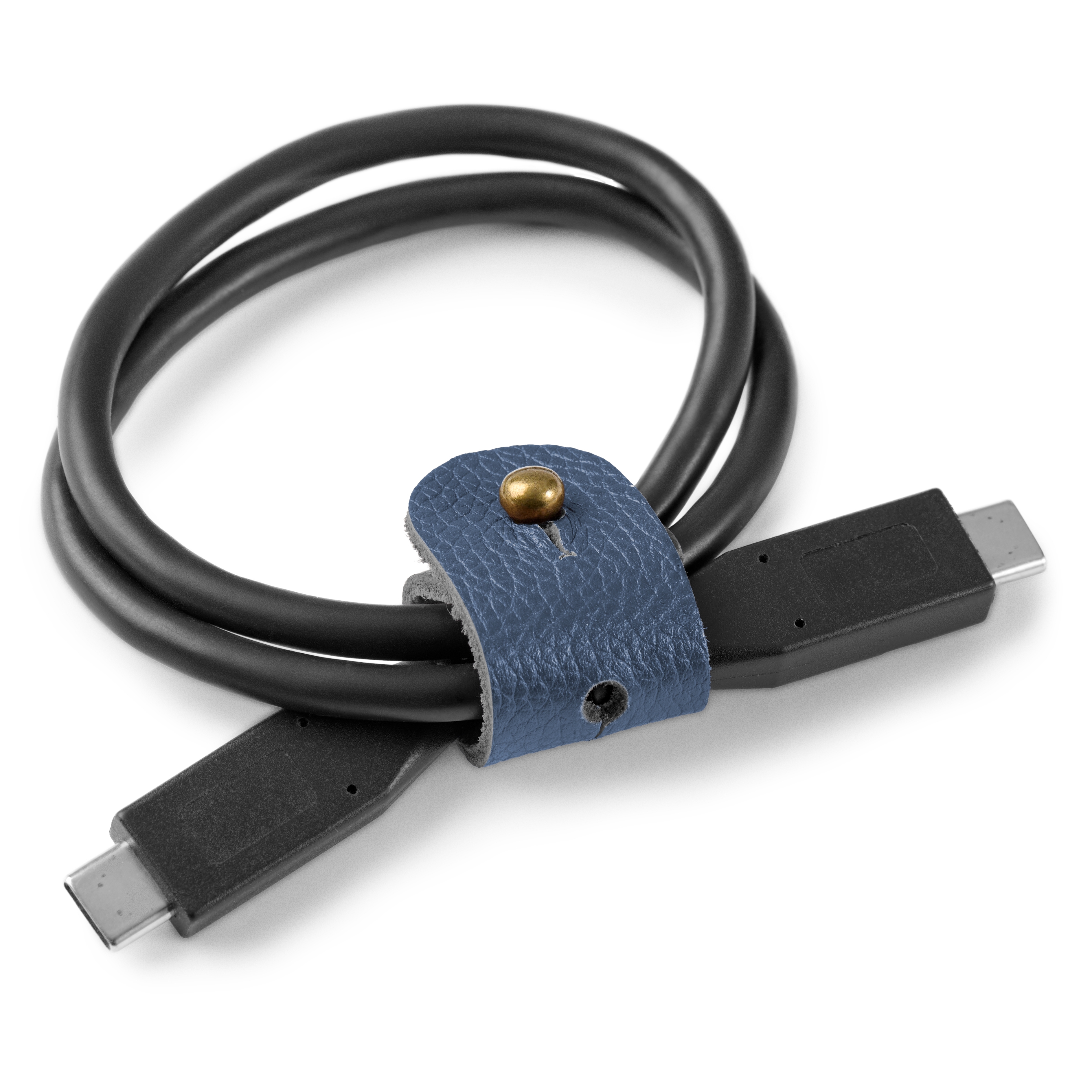 Kabel Organizer | Marineblauw Leer | Breed - 2