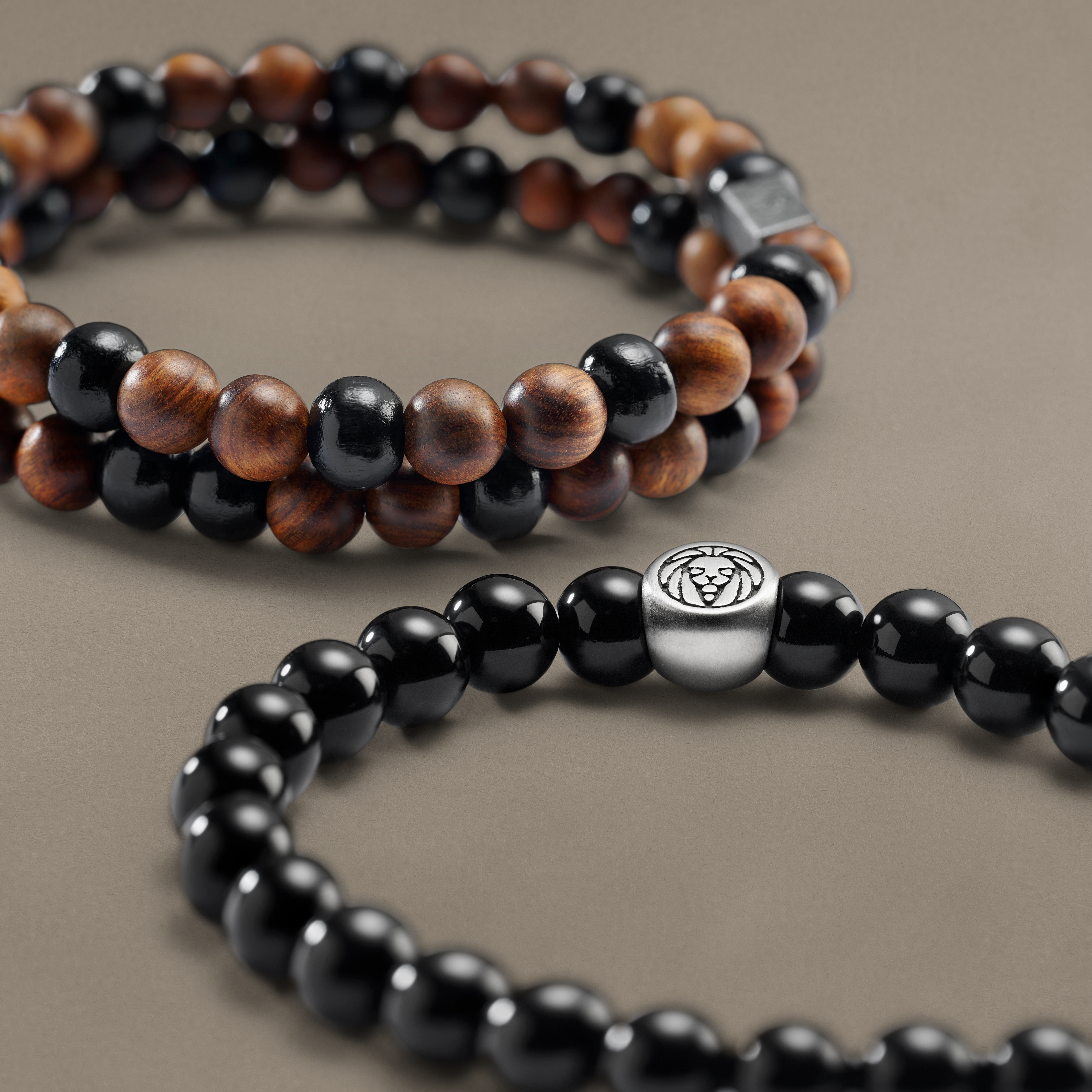 Wood & Onyx Bead Bracelet Gift Box - 4