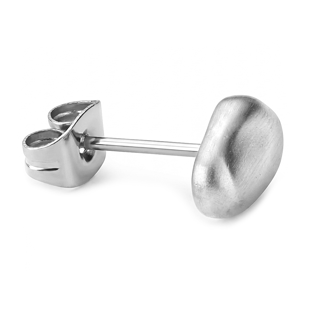 Organic | Clou d'oreille Fleck en acier inoxydable plaqué argent - 2