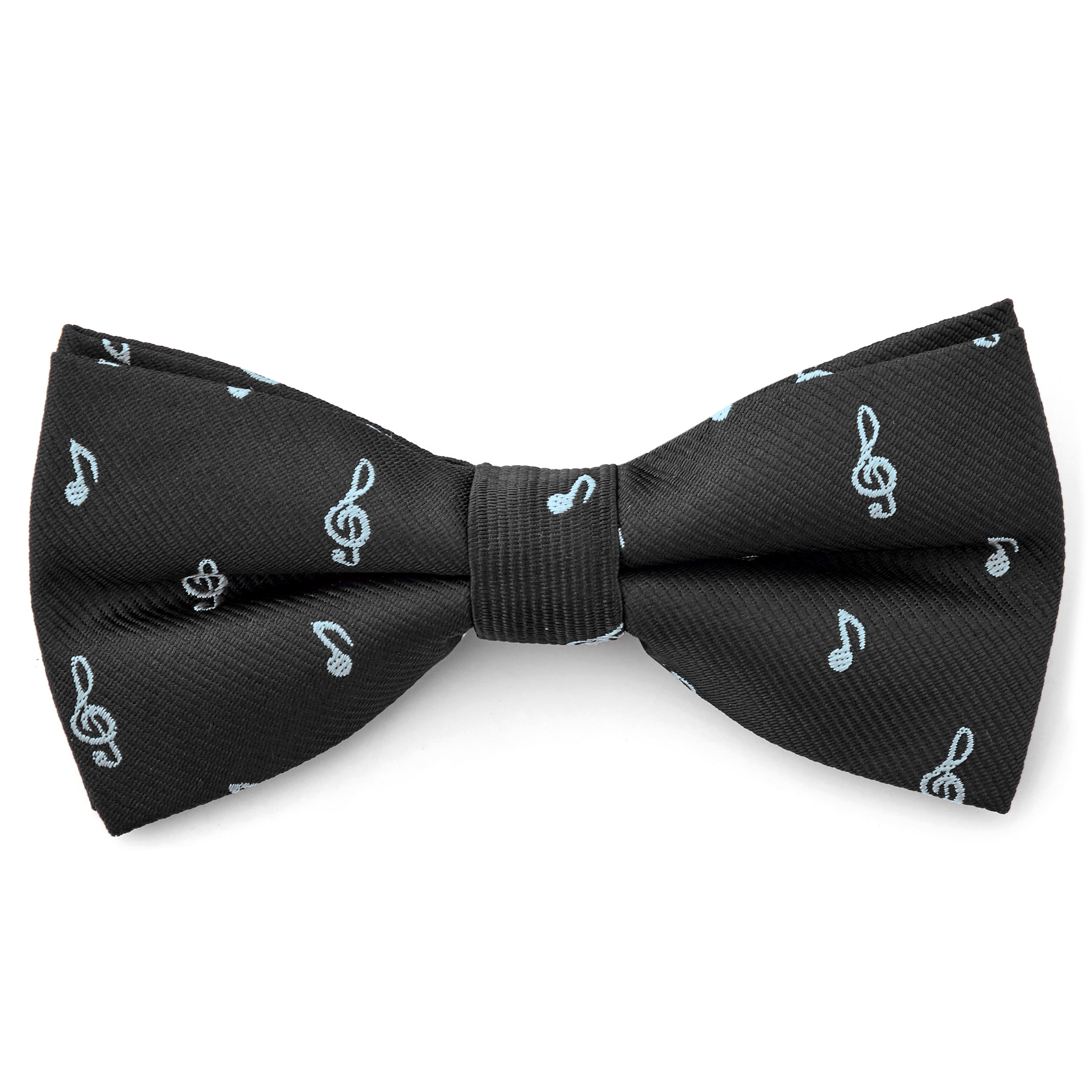 Black Musical Clip-On Pre-Tied Bow Tie - 1